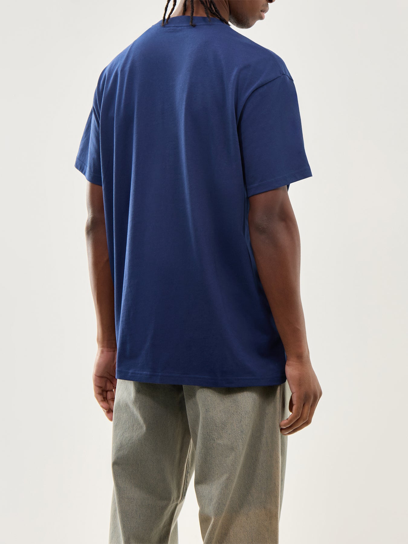 Short Sleeve Script Embroidery T-Shirt Jupiter  White