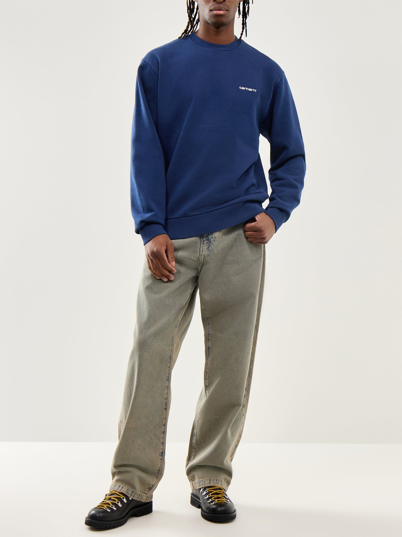 Script Embroidery Sweat Jupiter White