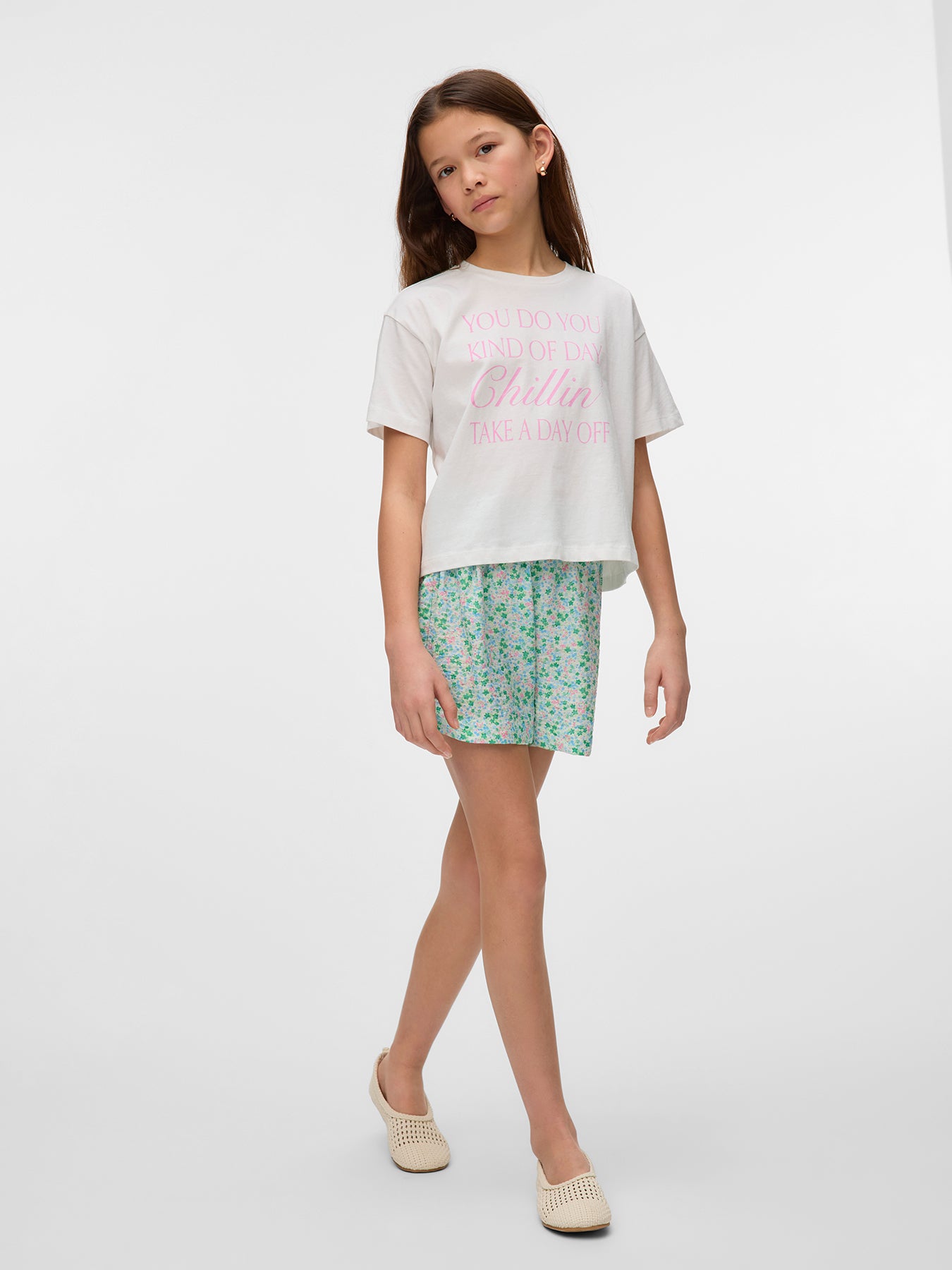 Iris Ditsy Print Shorts Cloud Dancer