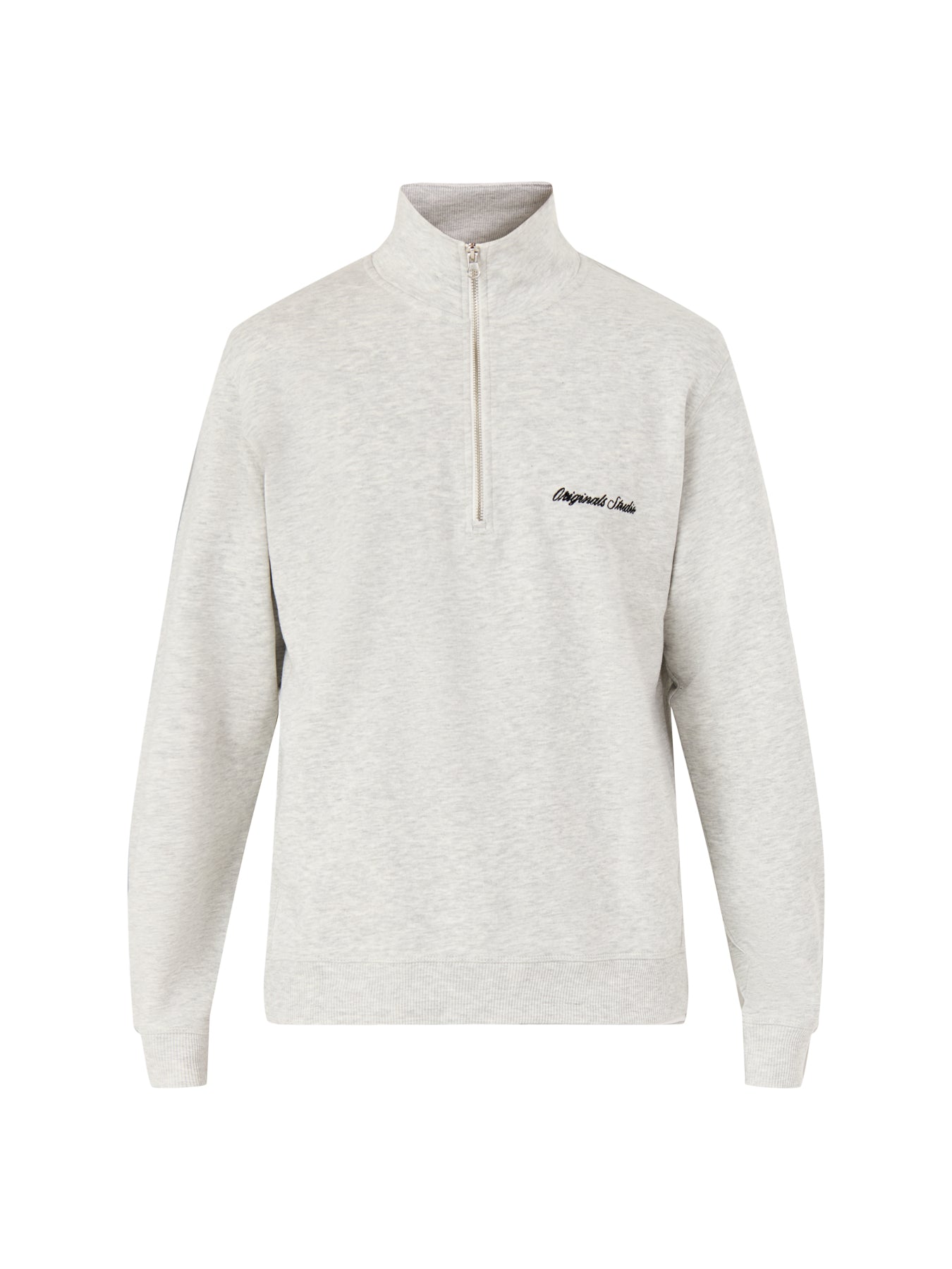 Typo Back High Neck Sweat White Melange