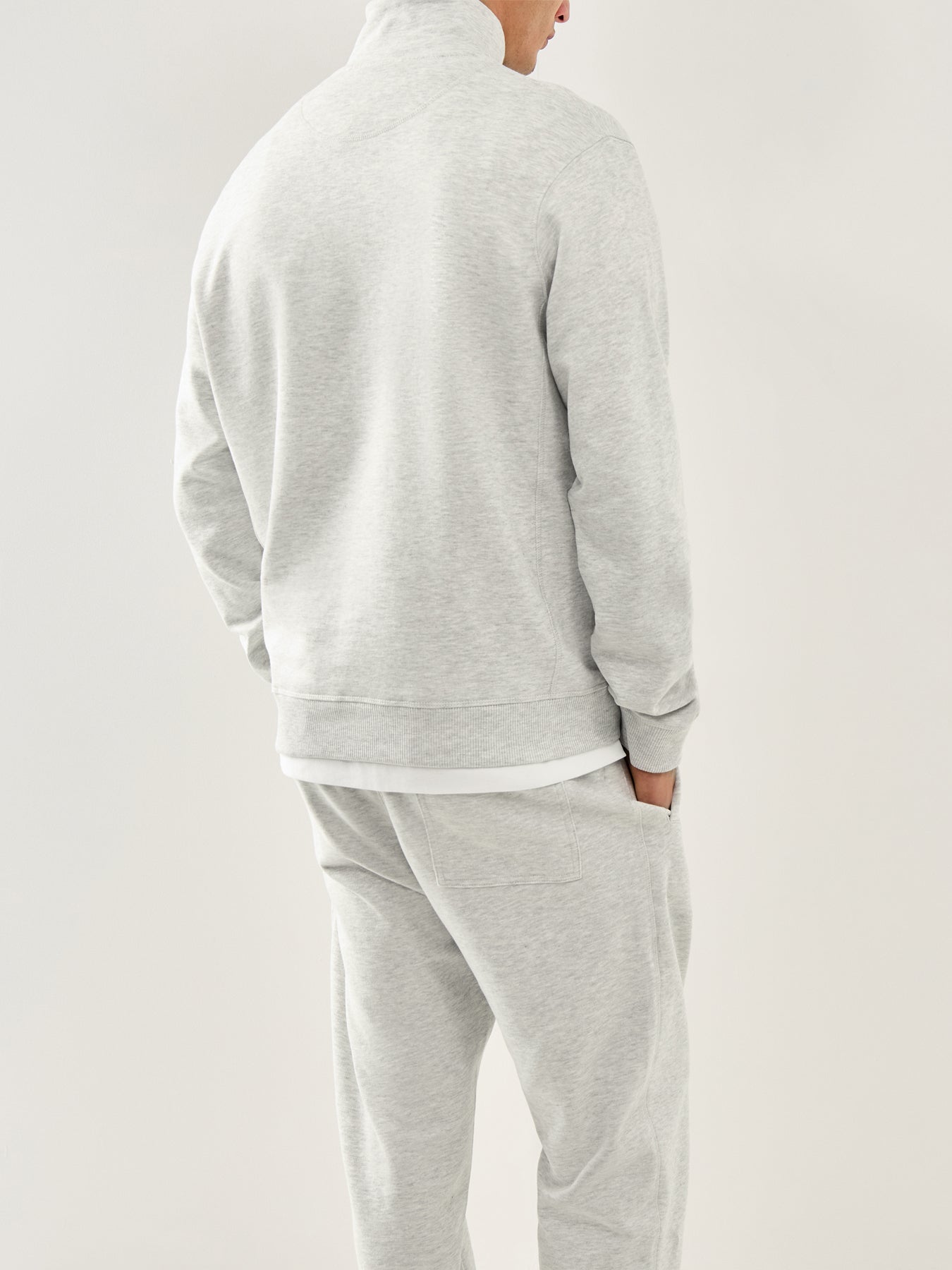 Typo Back High Neck Sweat White Melange
