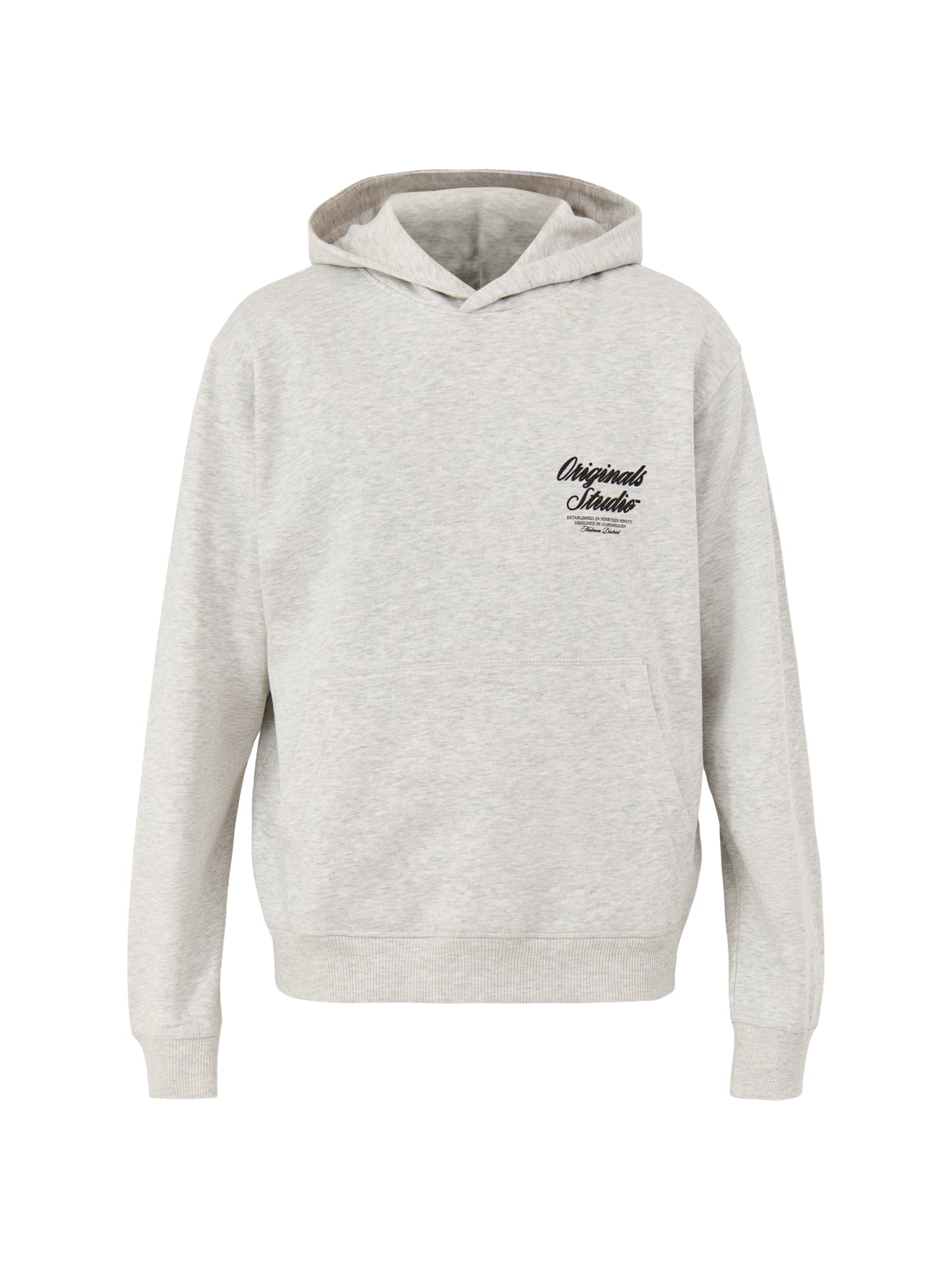 Typo Back Sweat Hoodie White Melange