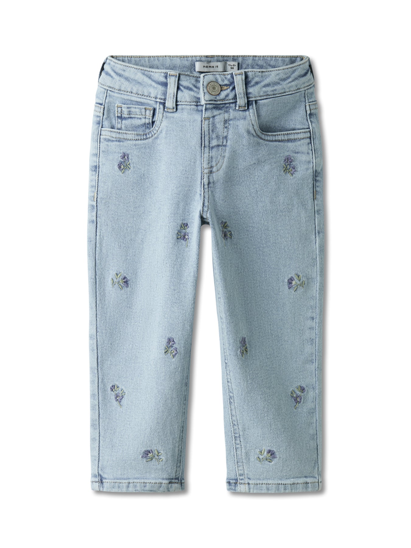 Medium Blue Denim Cotton Mom Jeans