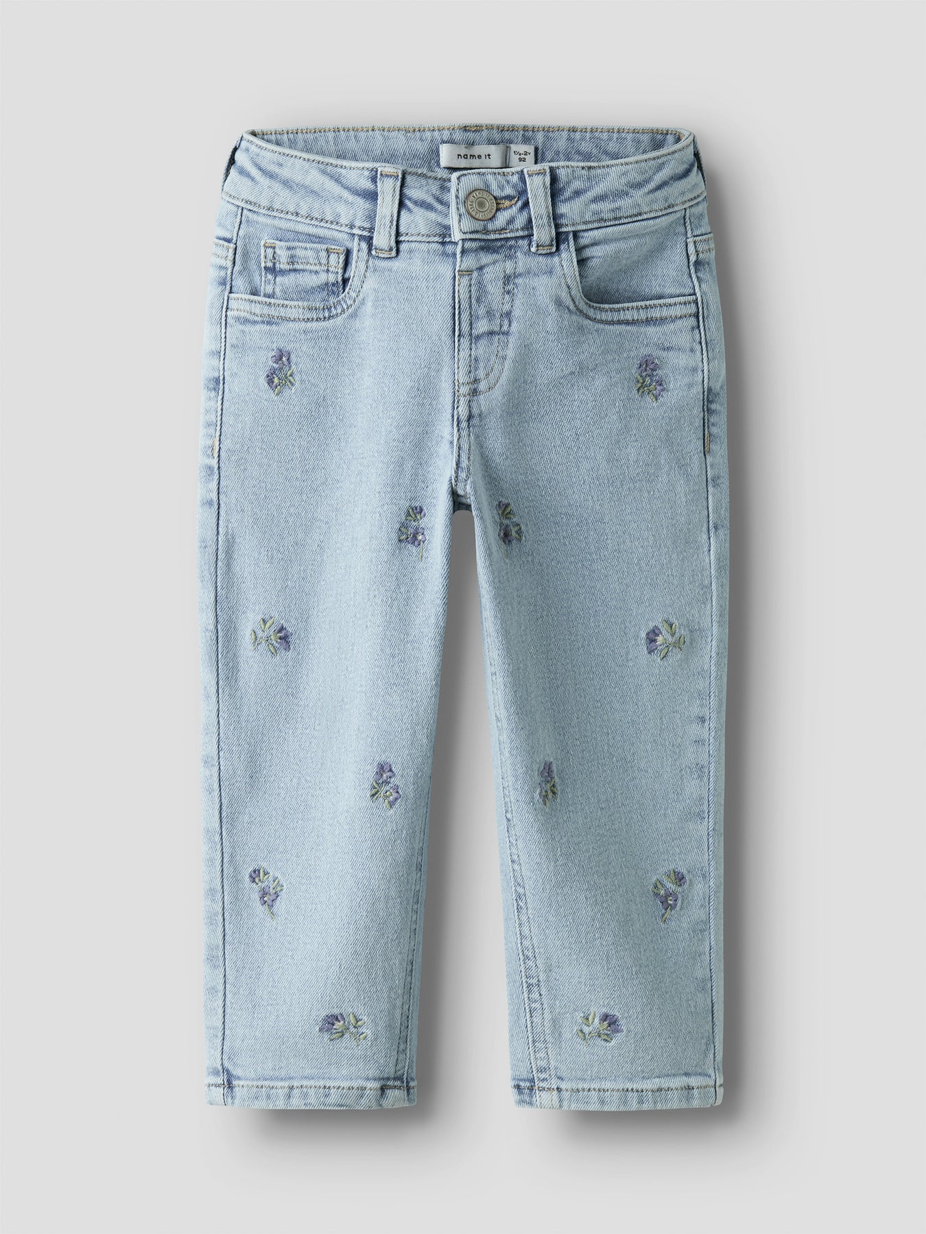 Medium Blue Denim Cotton Mom Jeans