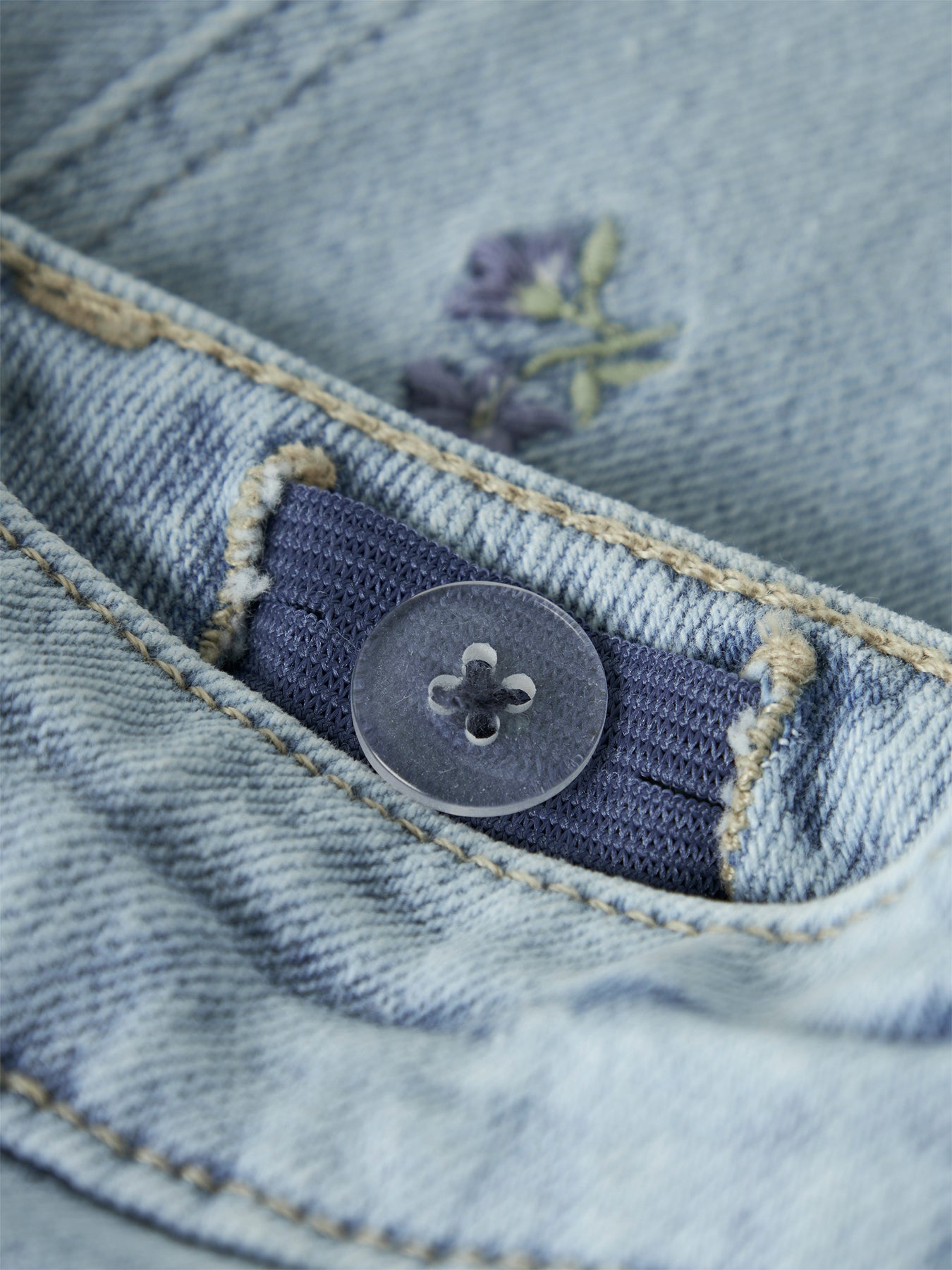 Medium Blue Denim Cotton Mom Jeans