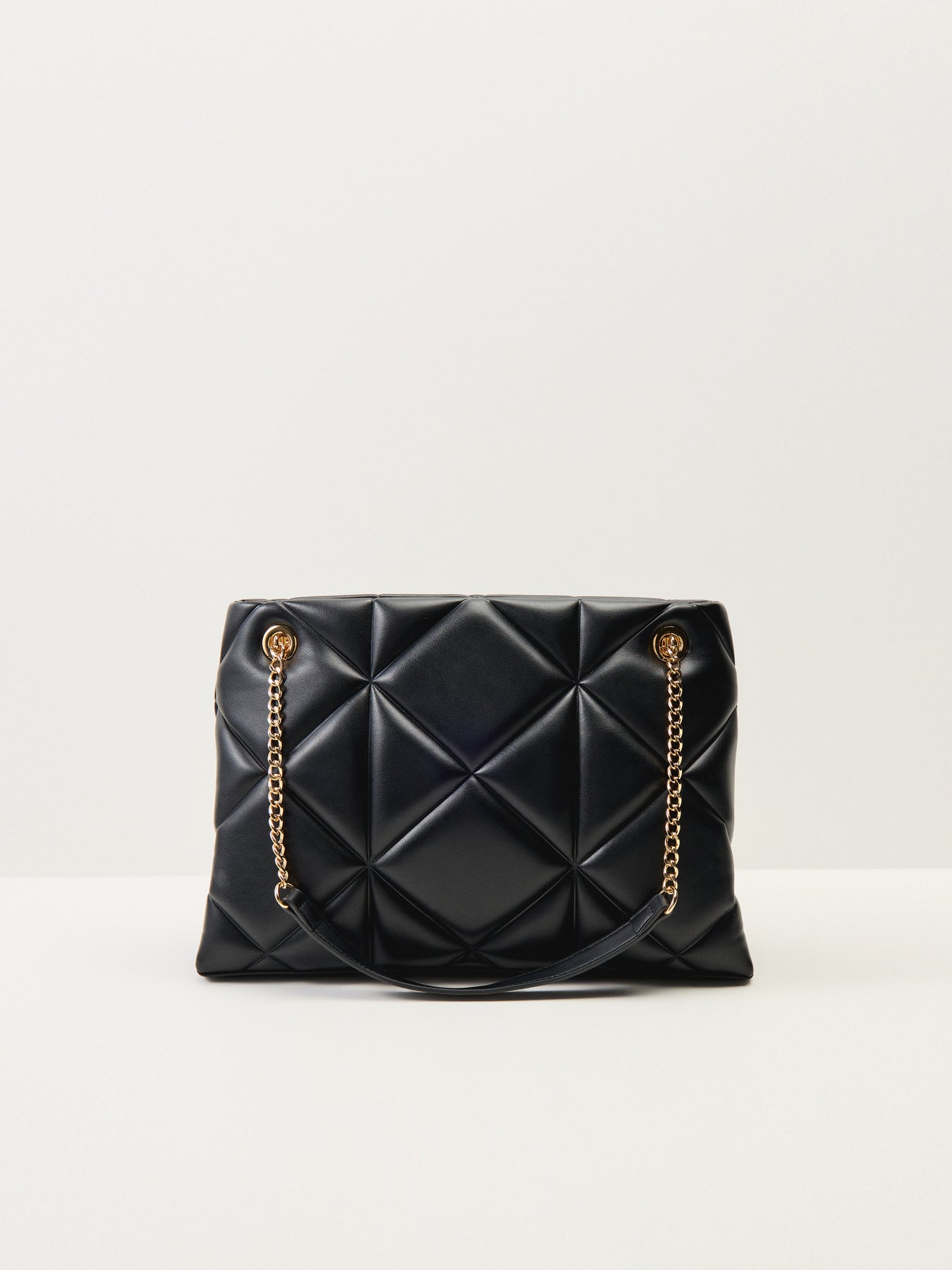 Embossed Quilt Shoulder Tote