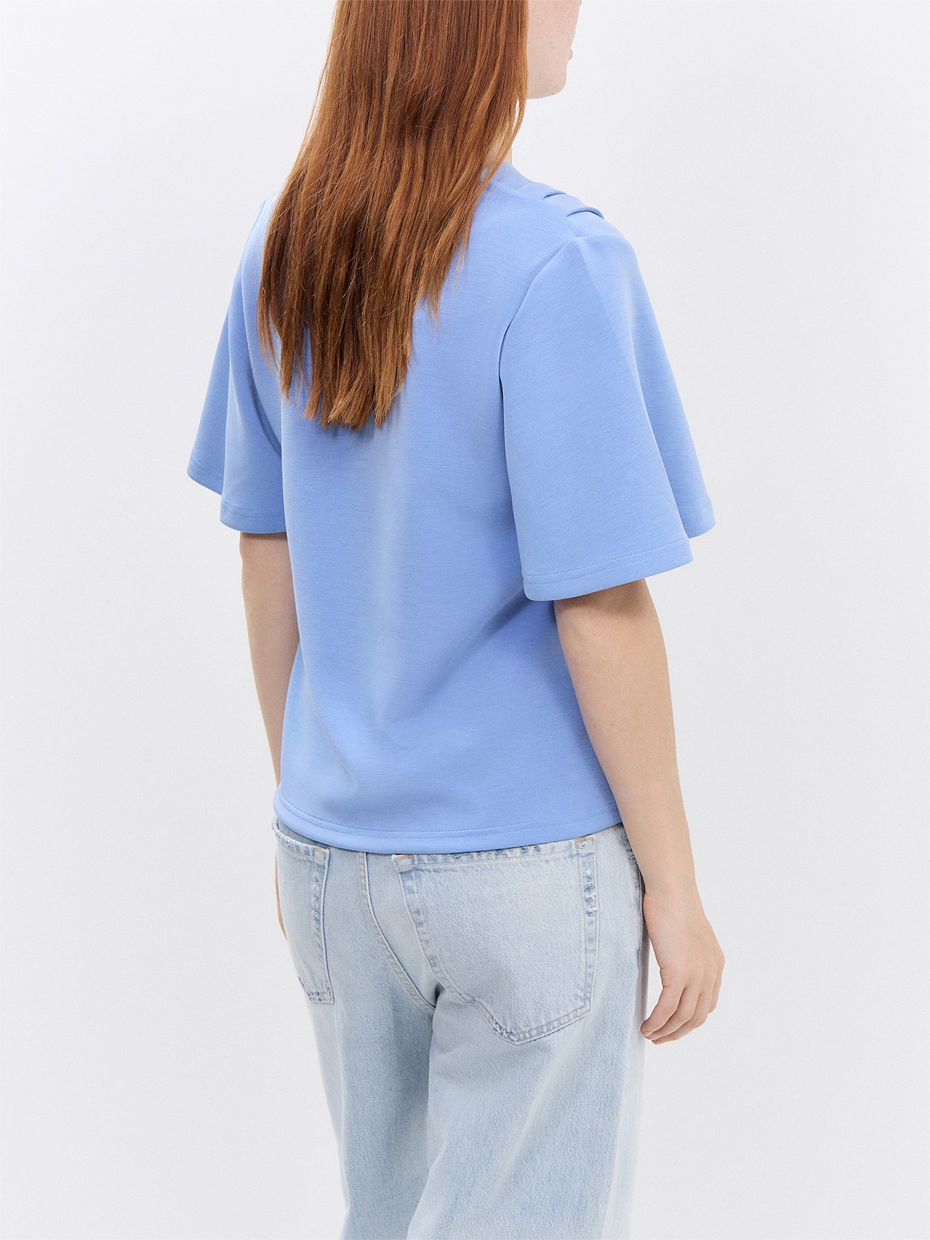 V-neck Cornflower Blue Top