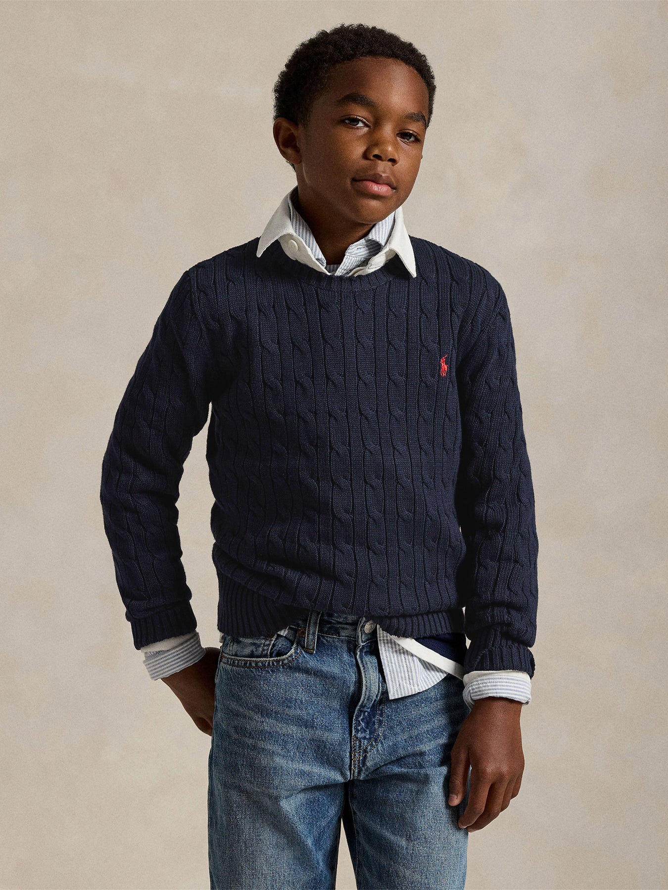 Blue Cable Knit Sweater