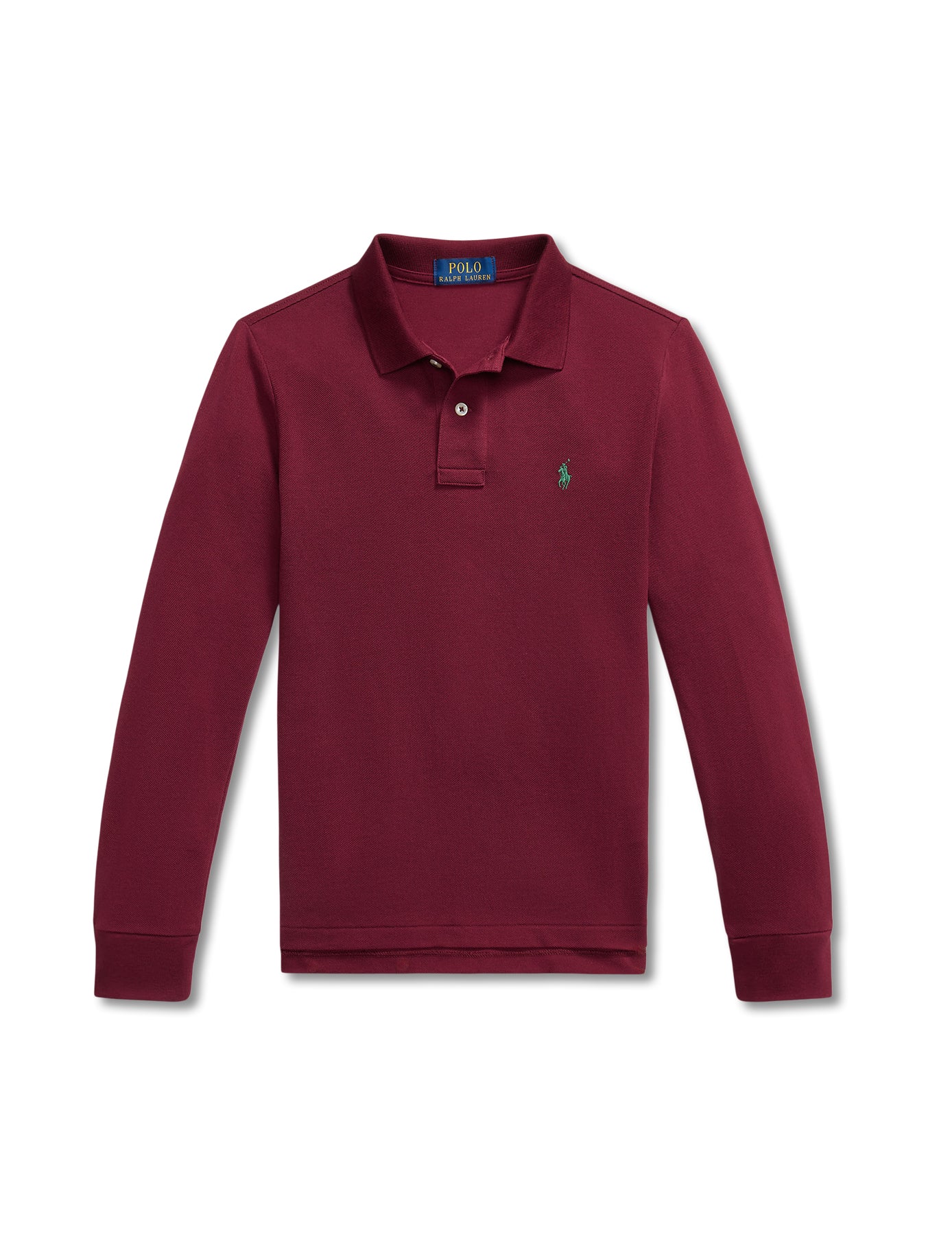 Long Sleeve Burgundy Knit Polo Top