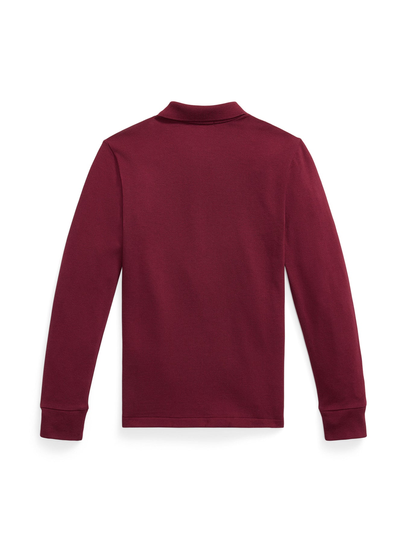 Long Sleeve Burgundy Knit Polo Top