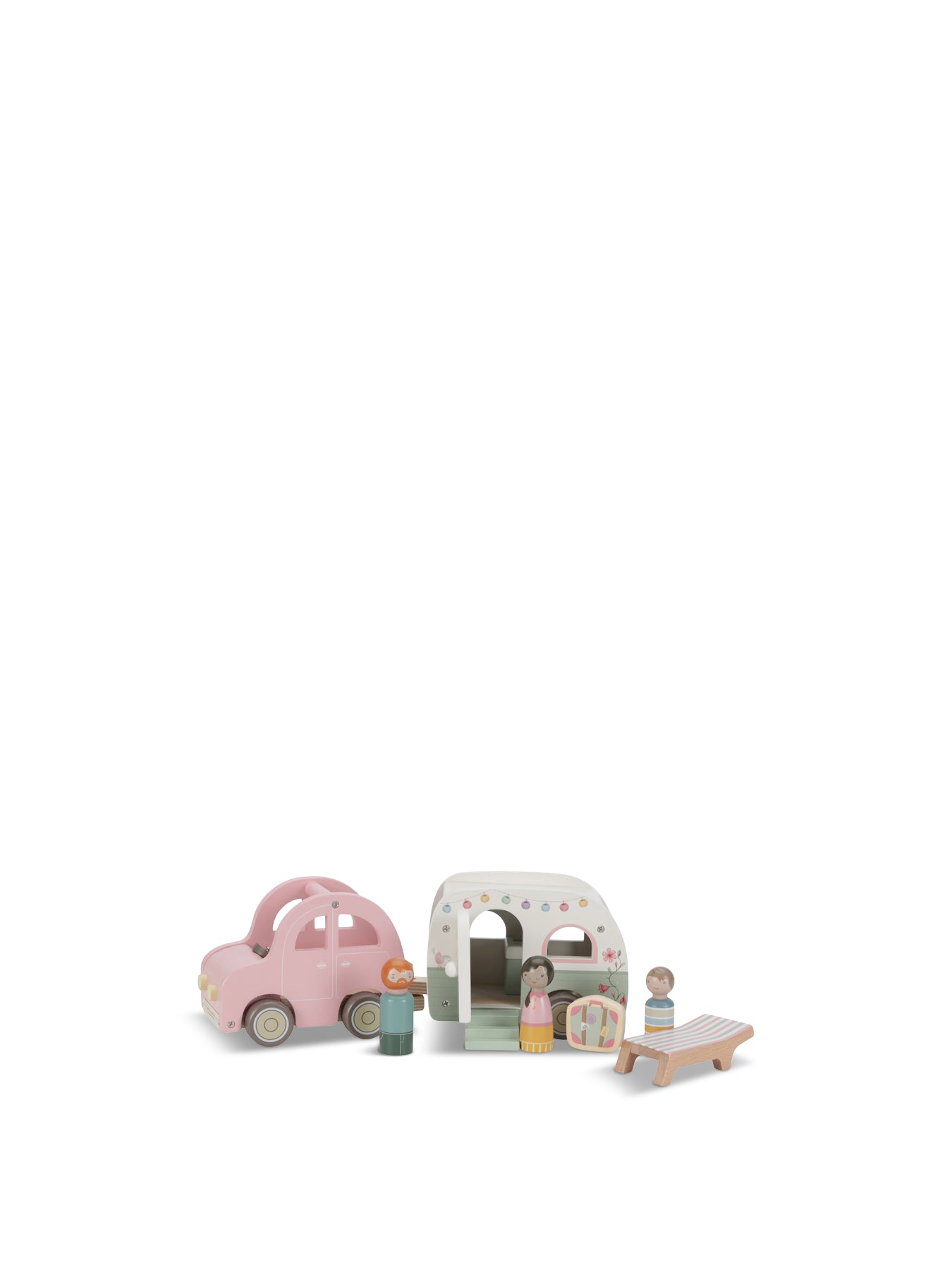 Wooden Car and Caravan Toy Set