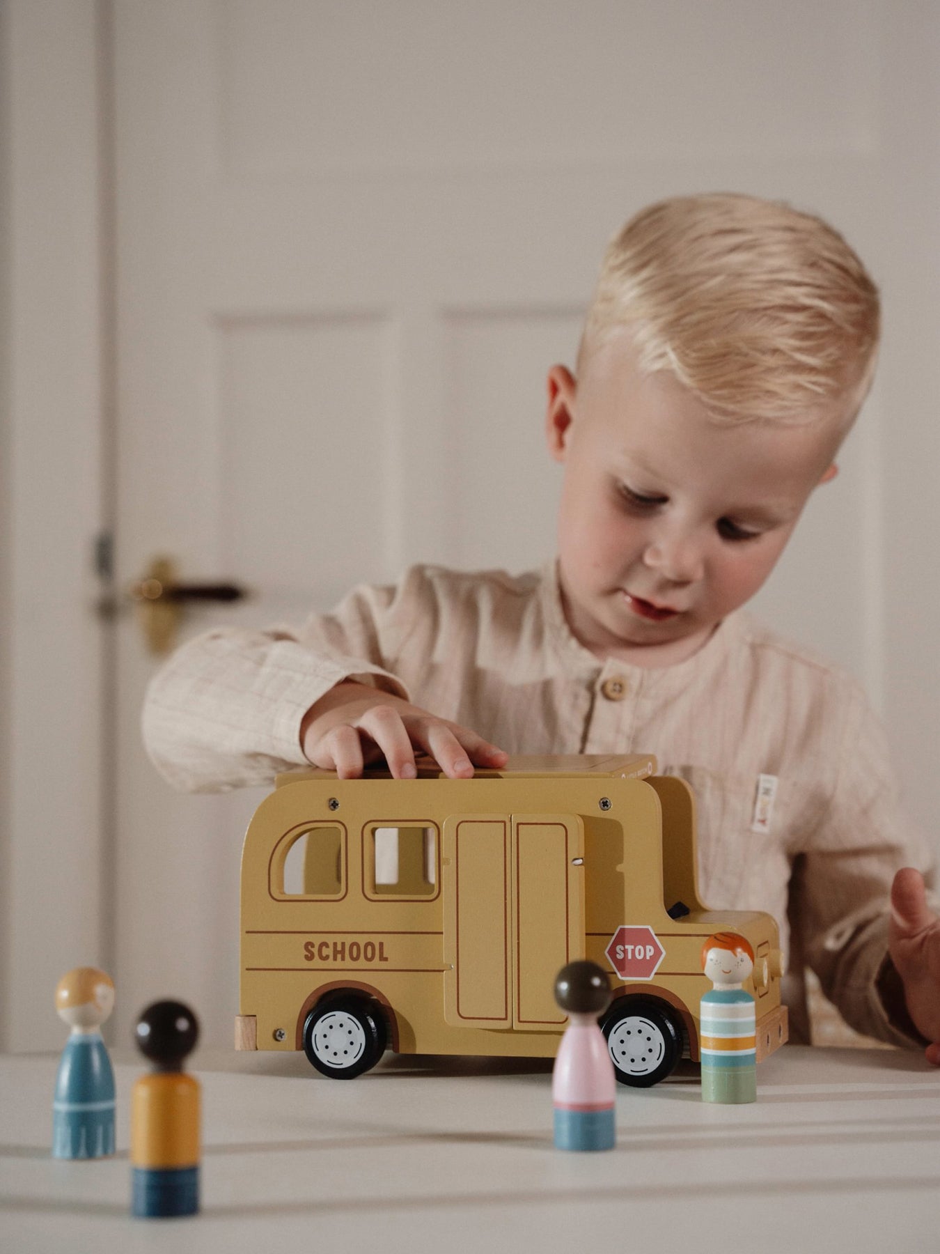 Wooden School Bus Toy Set