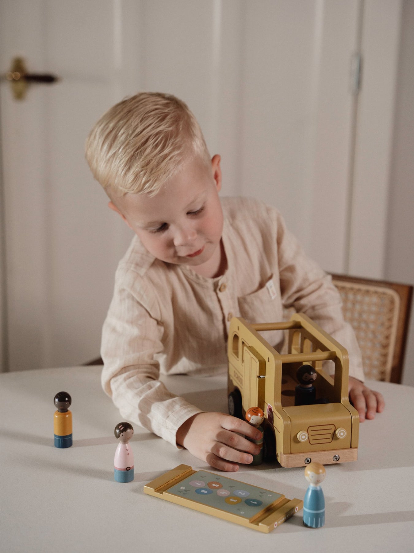 Wooden School Bus Toy Set