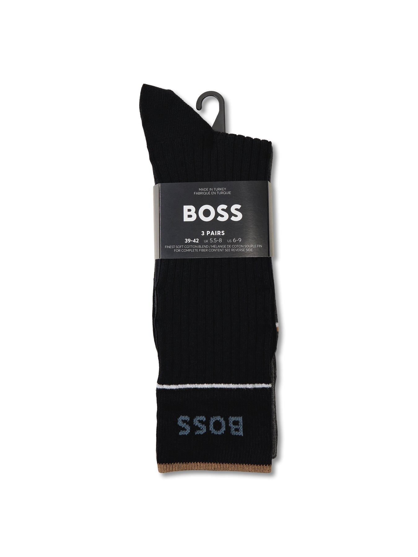Rib Fine Cotton Socks 3 Packs