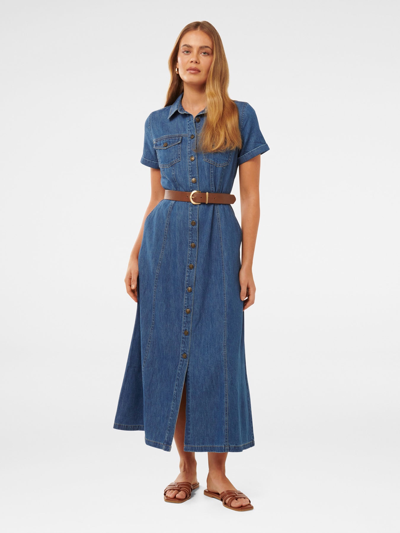 Lana Short Sleeves Midi Dress