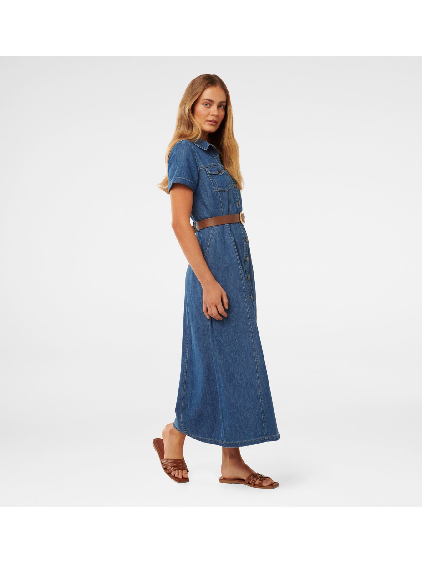 Lana Short Sleeves Midi Dress