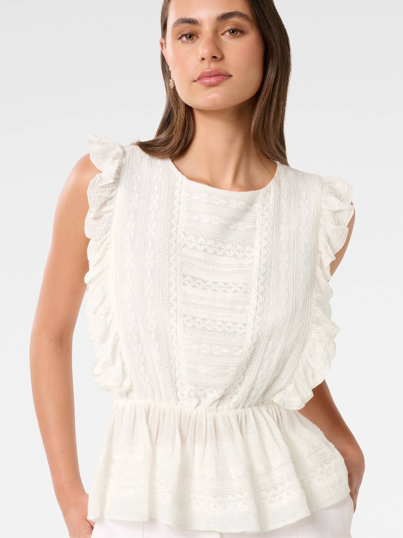 Rose Ruffle Sleeves Top