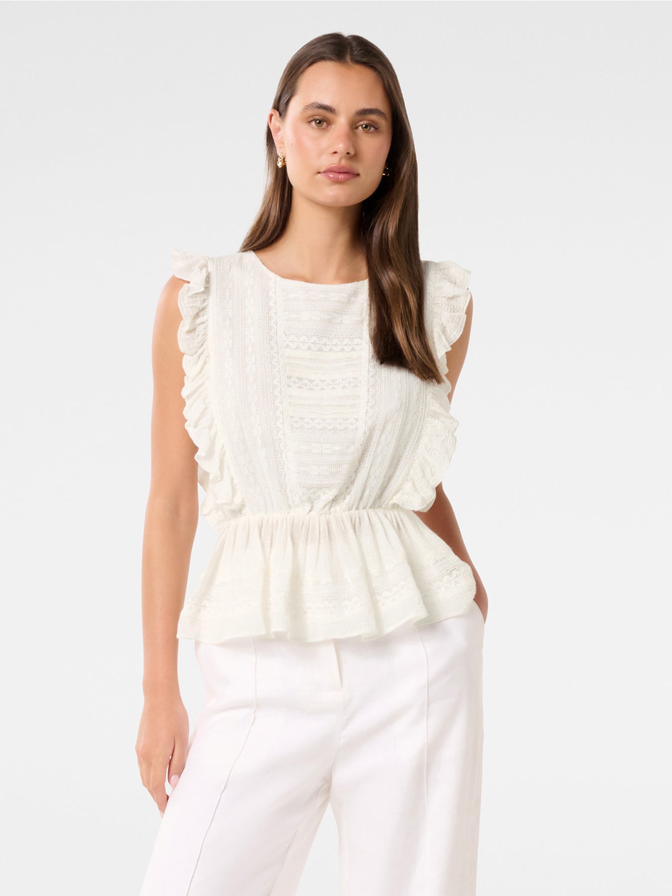 Rose Ruffle Sleeves Top