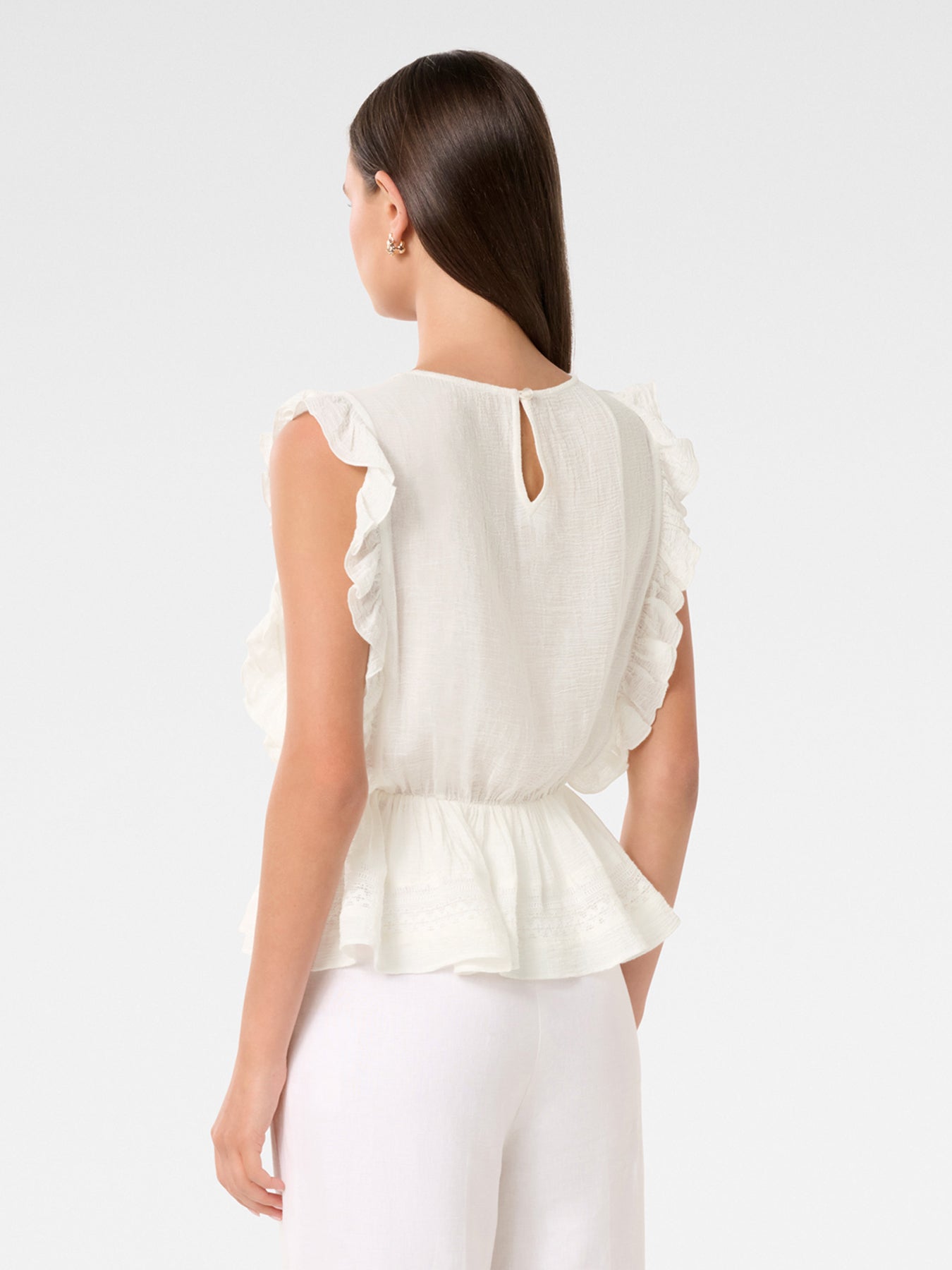 Rose Ruffle Sleeves Top