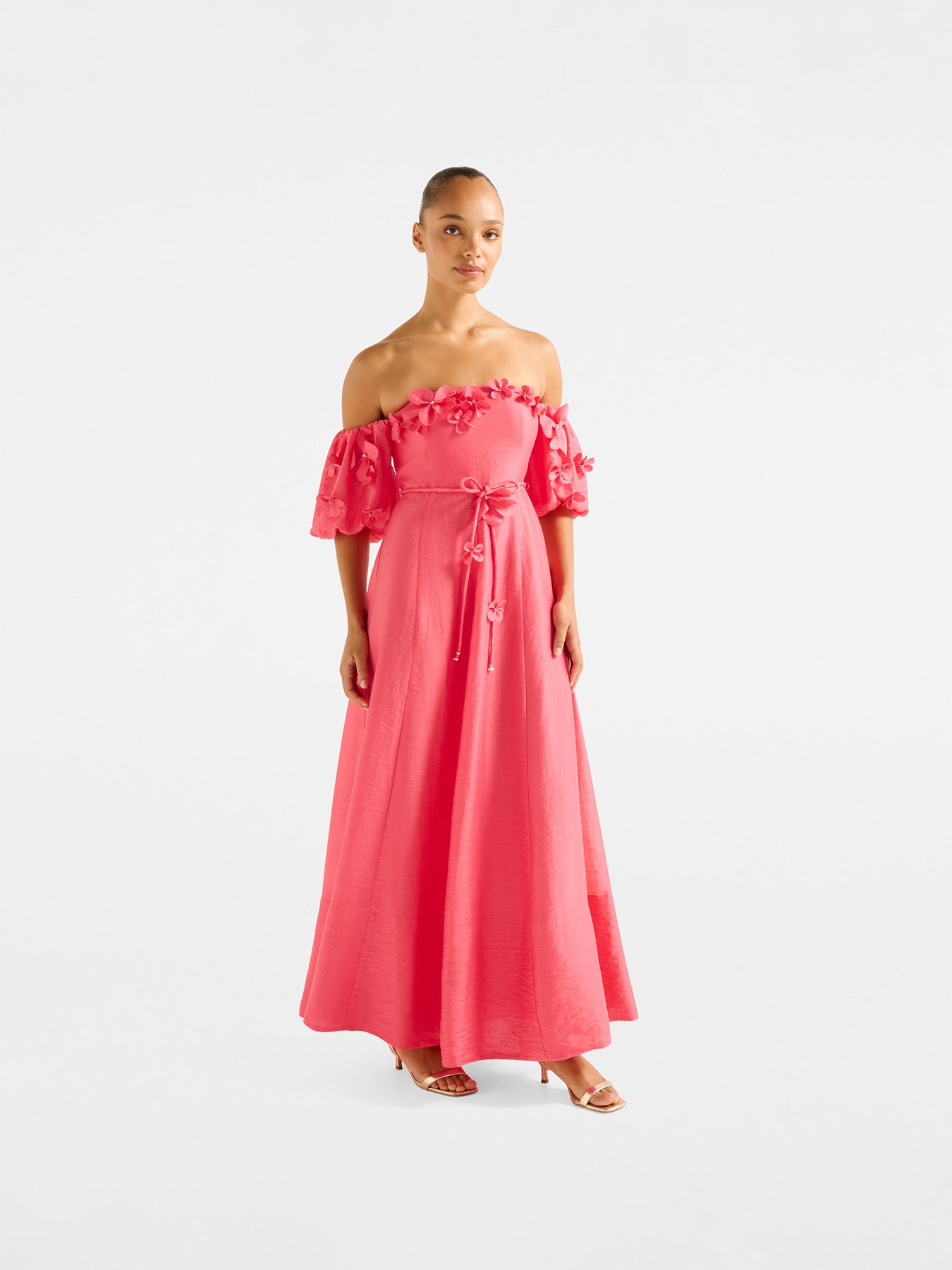 Cora Floral Applique Midi Dress