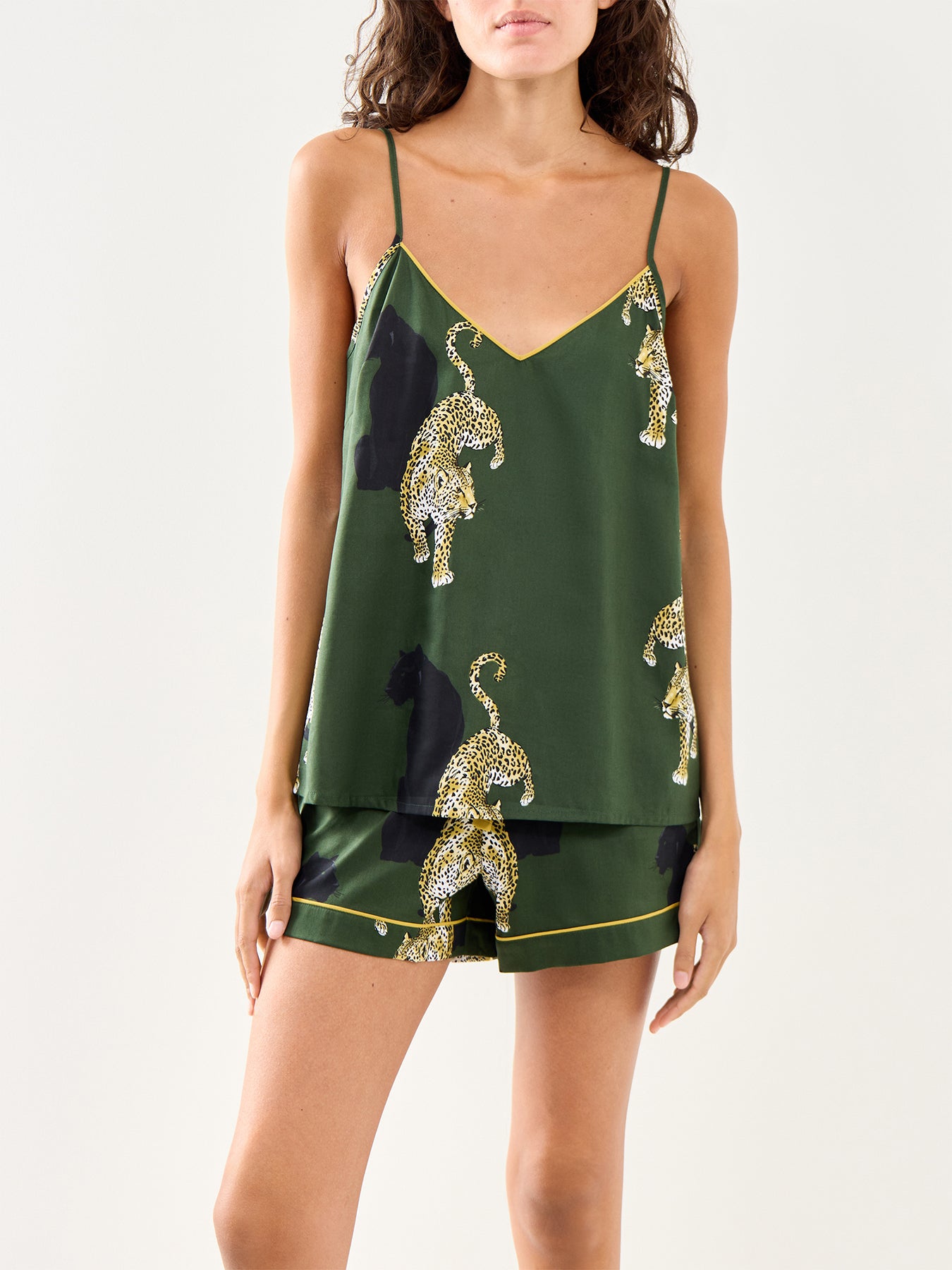 Leopard Print Cami Olive Green