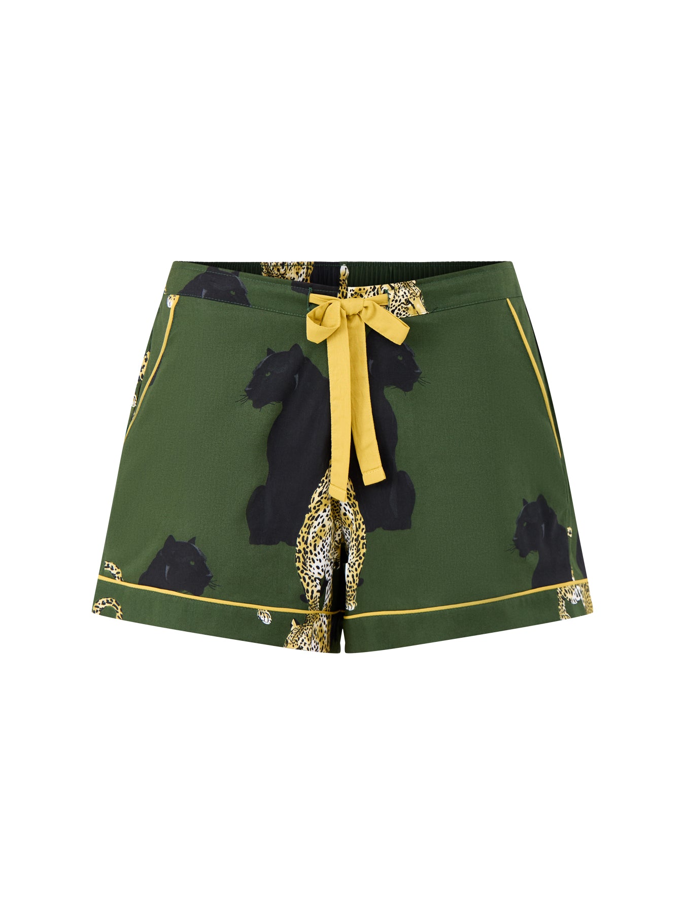 Leopard Print Shorts Olive Green