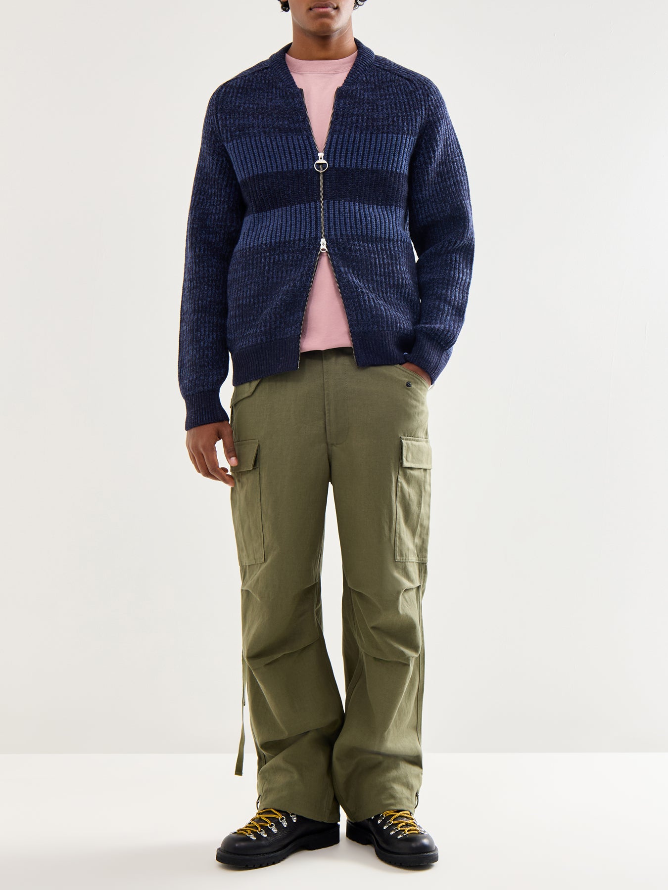 Knitted Bomber Jacket Navy