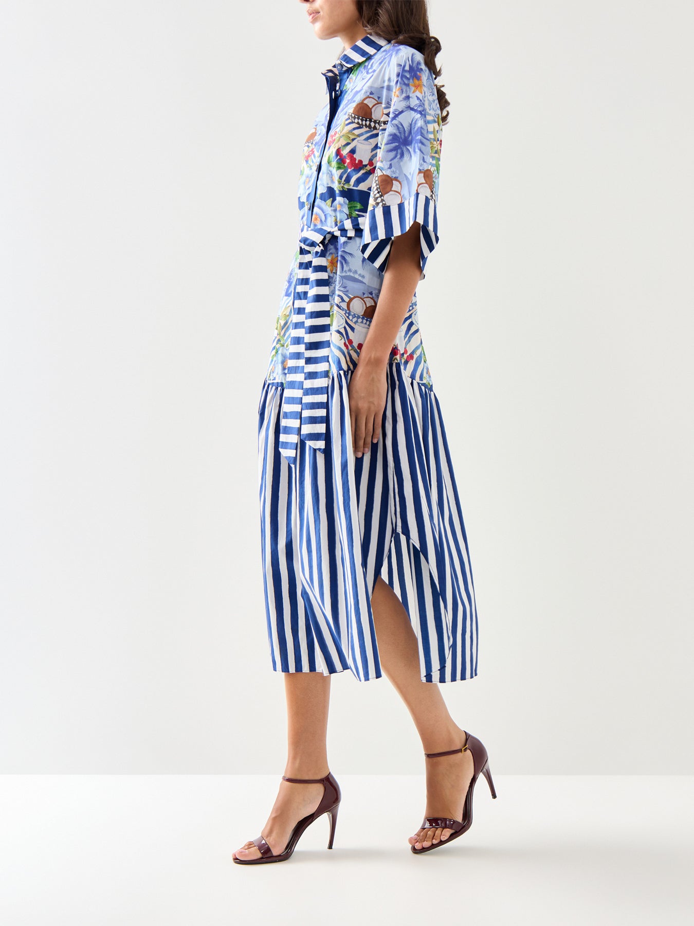 Fresh Table Scarf Blue Midi Dress