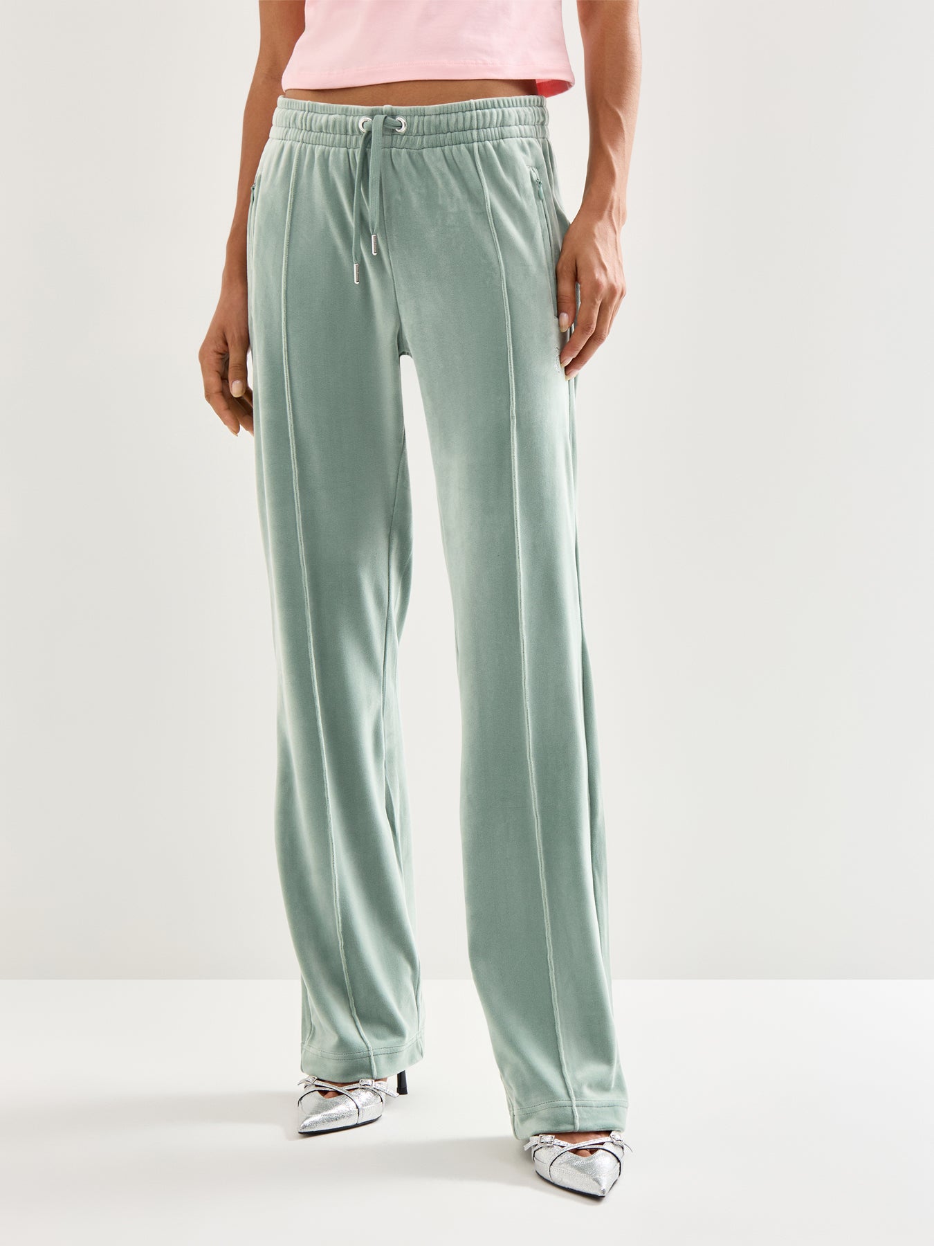 Tina Sweat Pants Diamante in Chinois Green