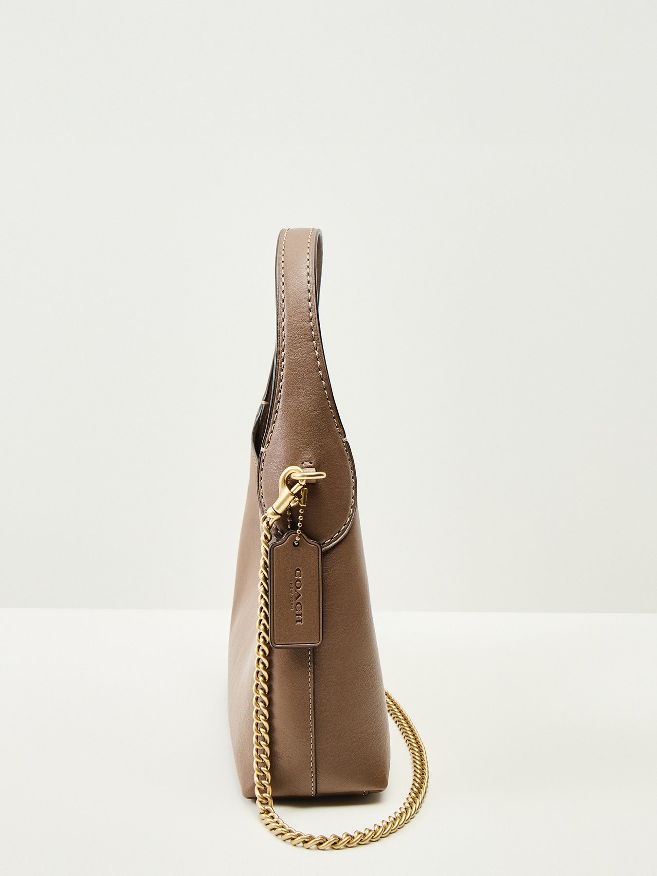Brooklyn Shoulder Leather Bag 23 Dark Stone