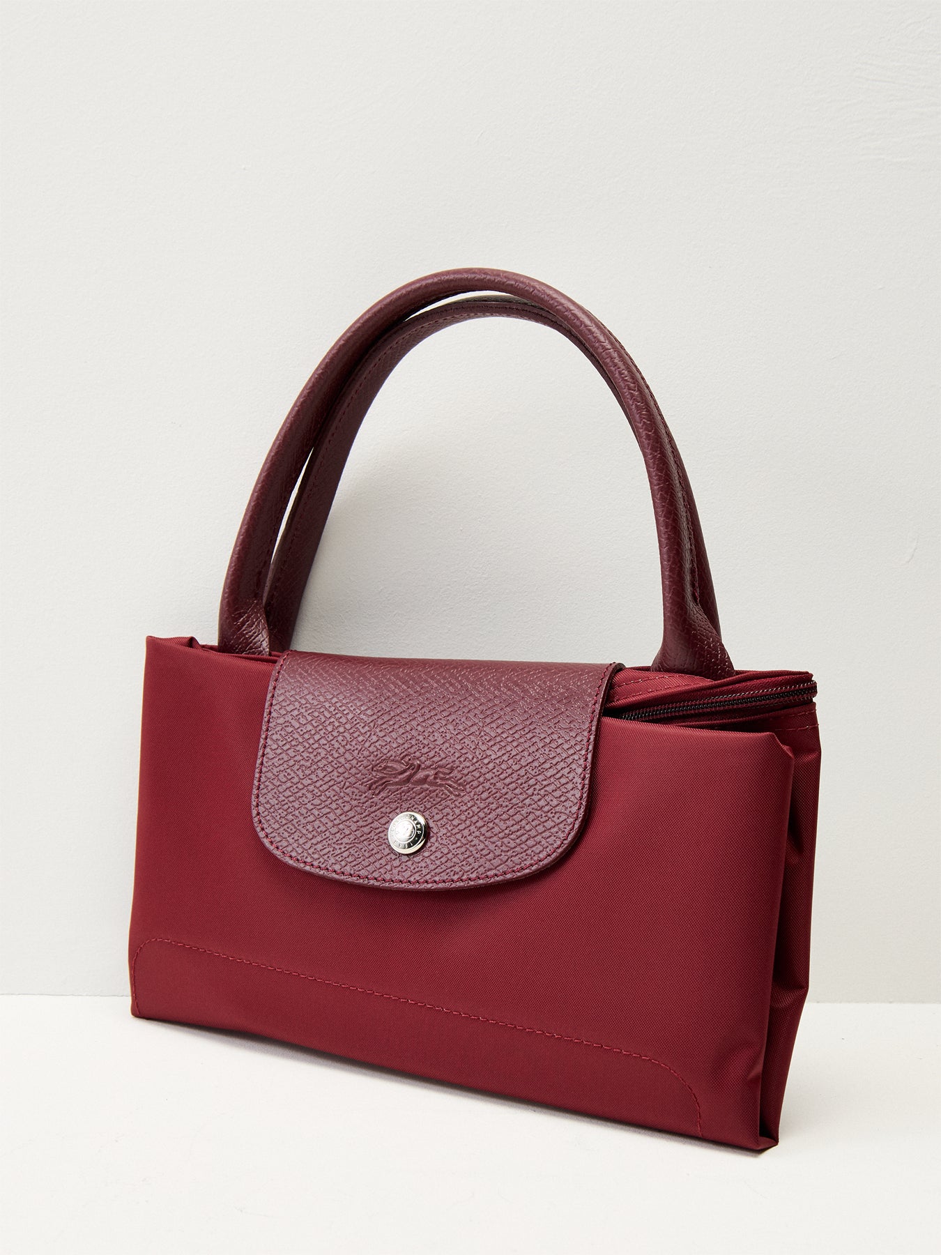 Le Pliage Green Medium Handbag Red