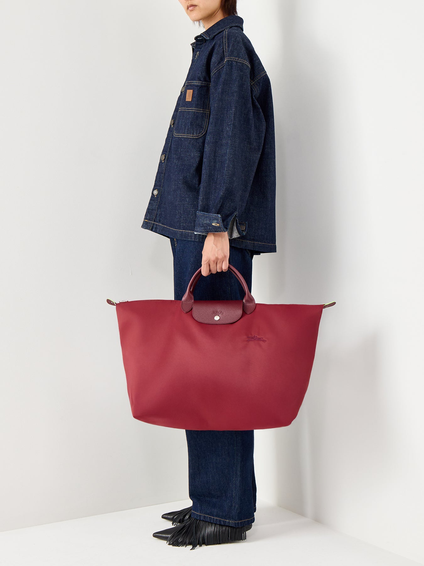 Le Pliage Green Travel Large Bag Pomegranate