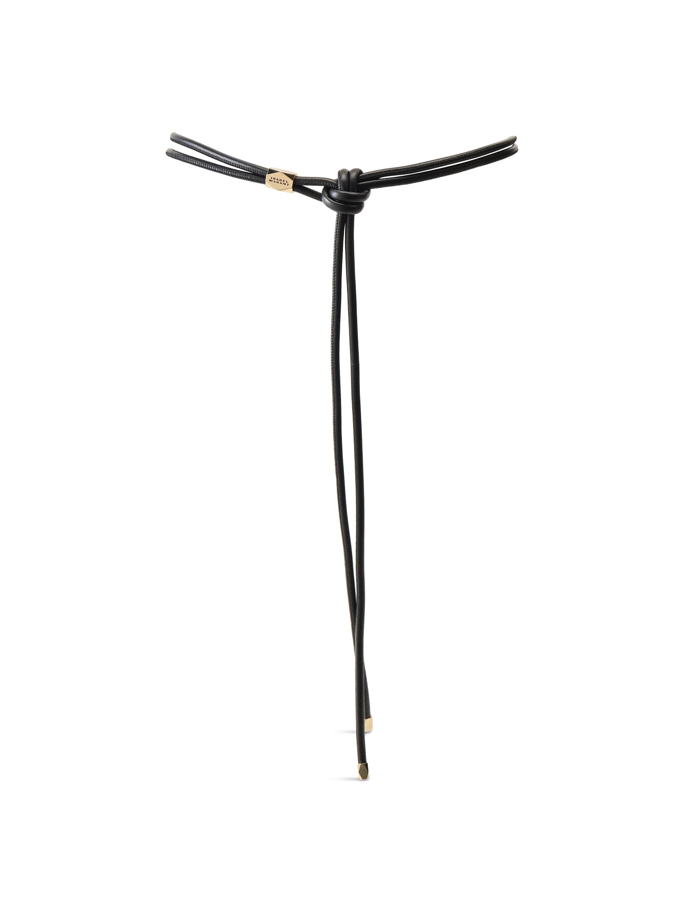 Silvia-Ga Leather String Obi Belt Black
