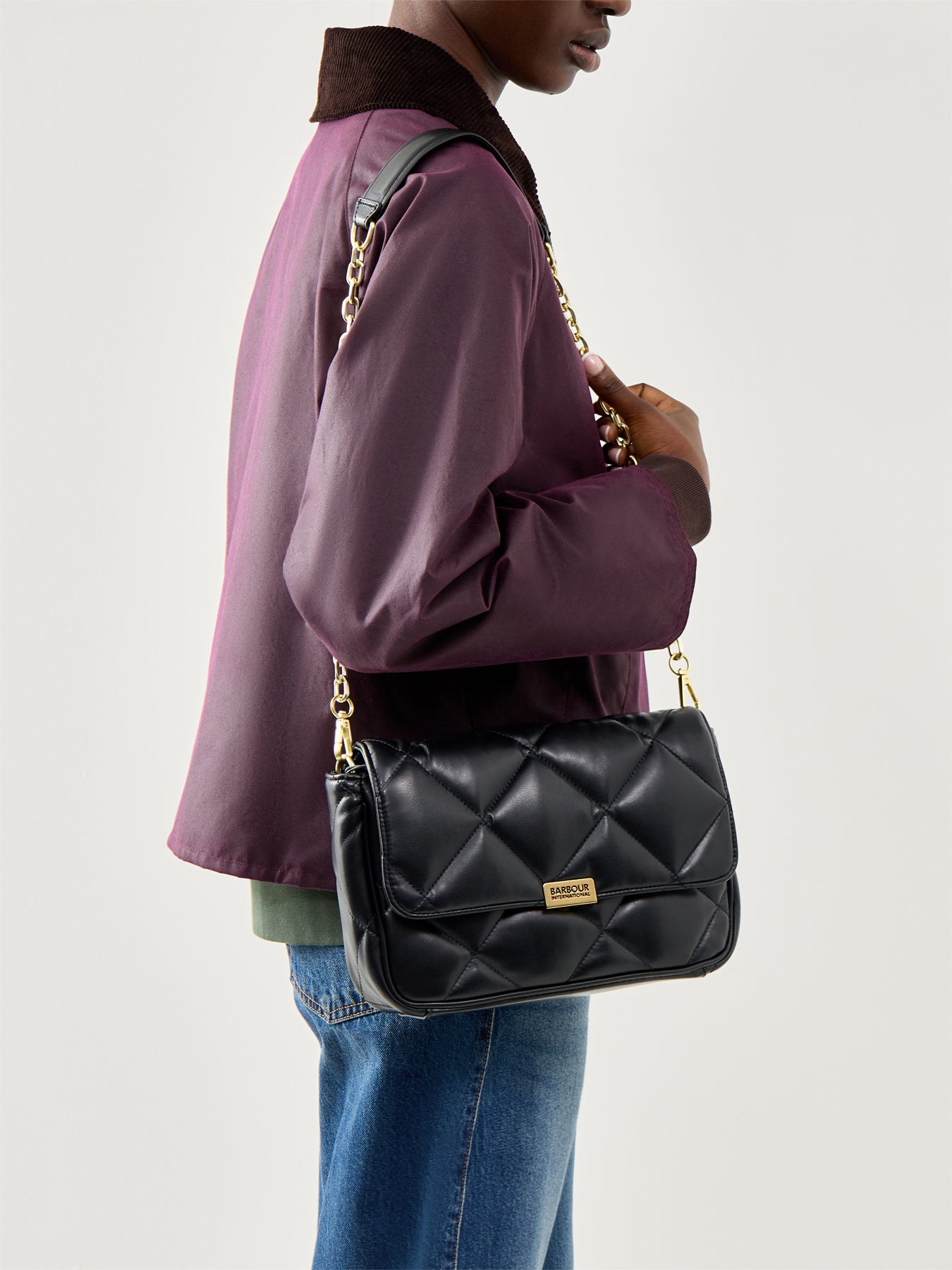 Soft Quilt Shoulder Bag Black