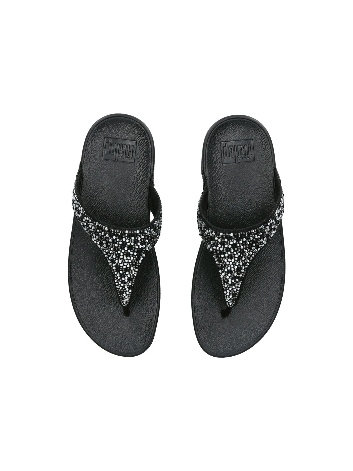 Lulu Crystal-Mix Toe-Post Sandals