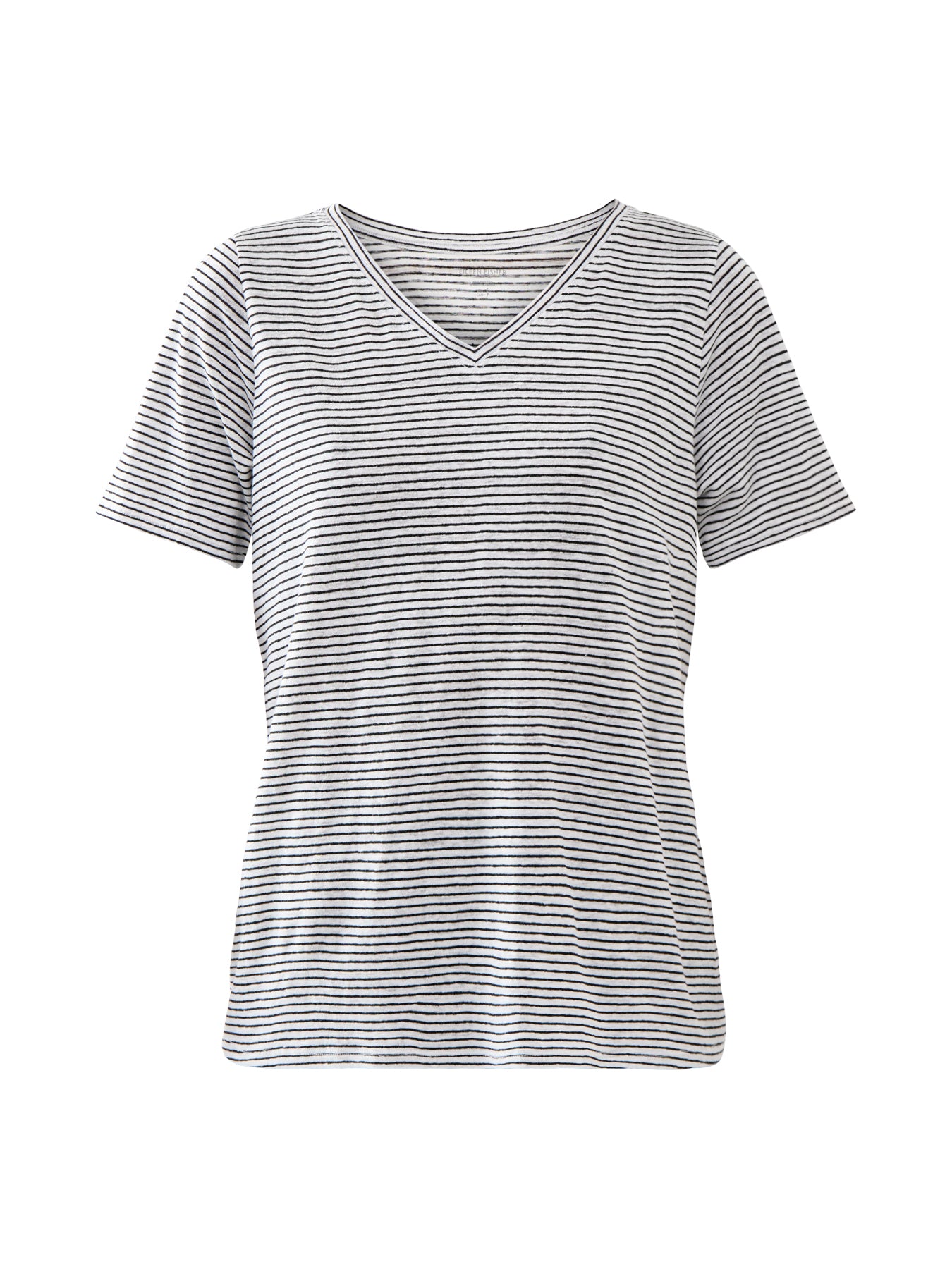 Striped Organic Linen Jersey SS Tee