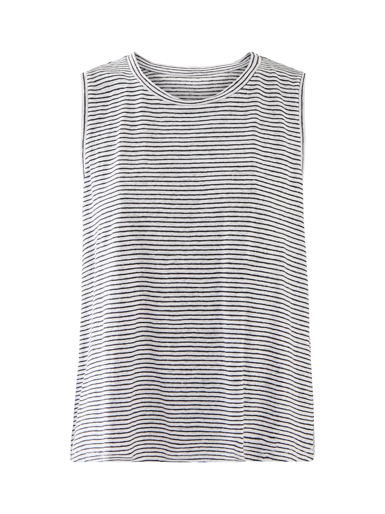 Striped Organic Linen Jersey Sleeveless Top