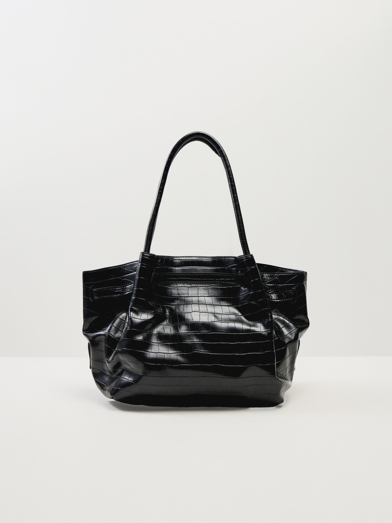 Hana Medium Tote Bag Black Croc