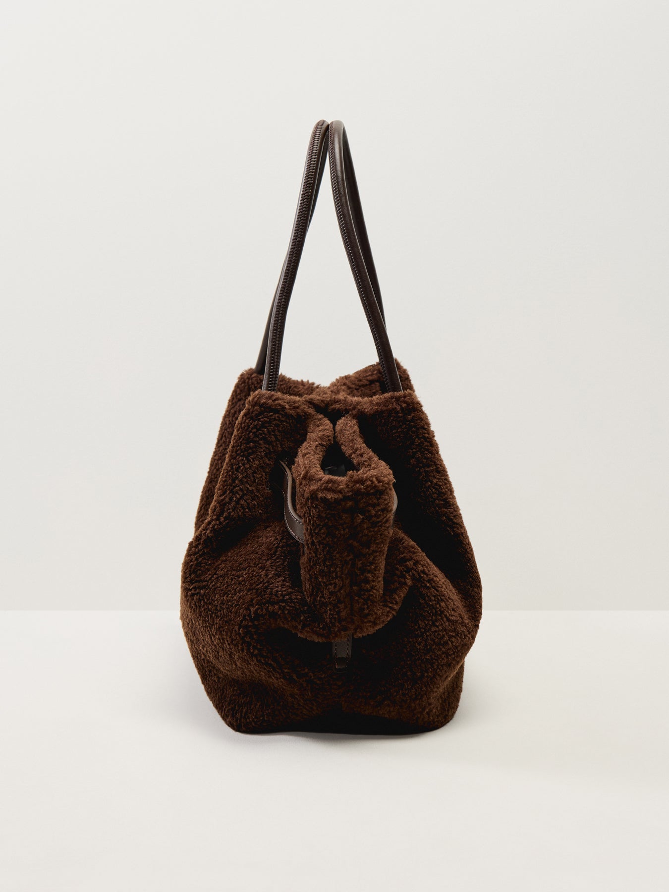 Hana Medium Faux Fur Tote Bag Brown