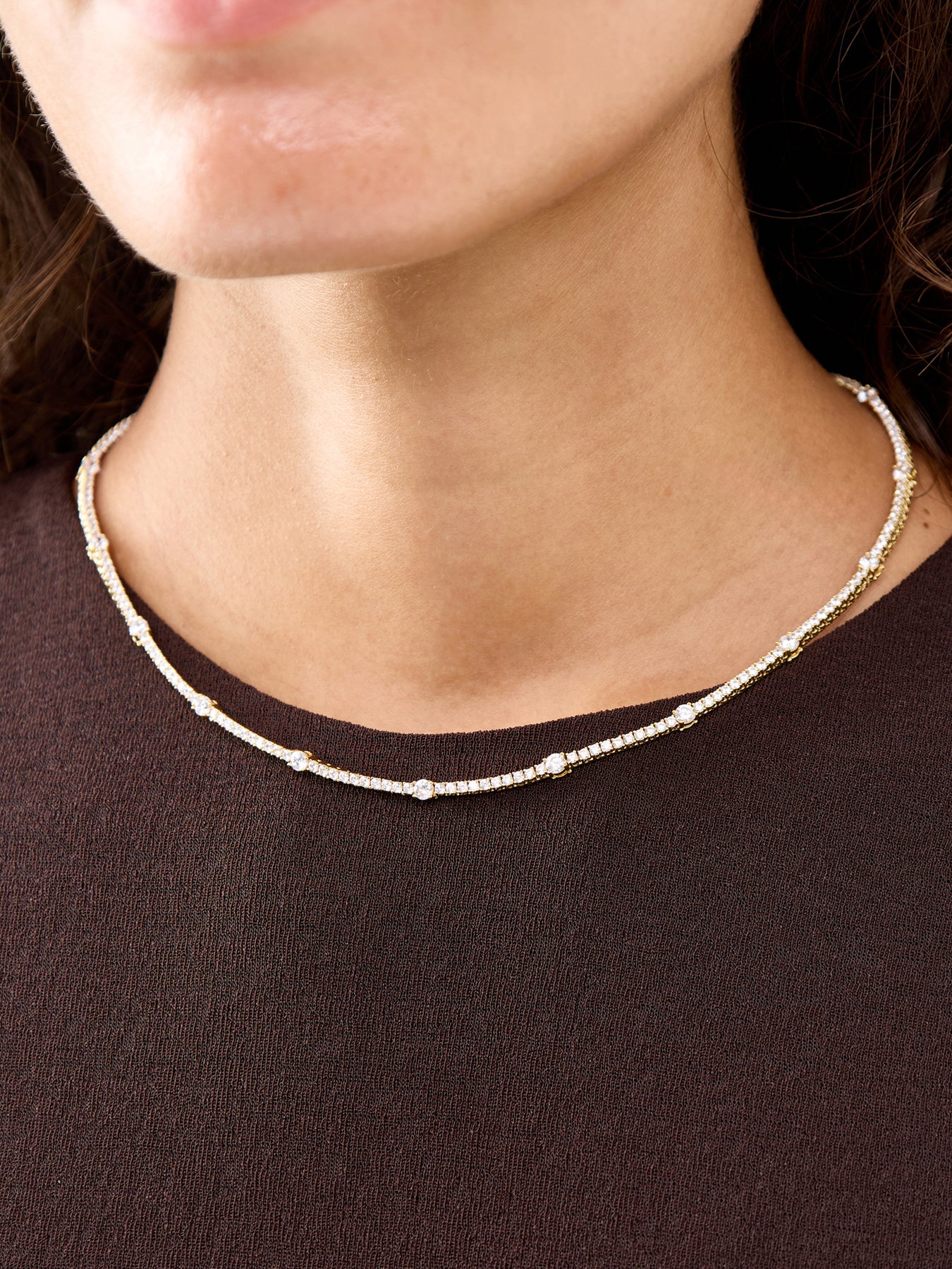 Phoebe Tennis Necklace Gold Vermeil (42 Cm)