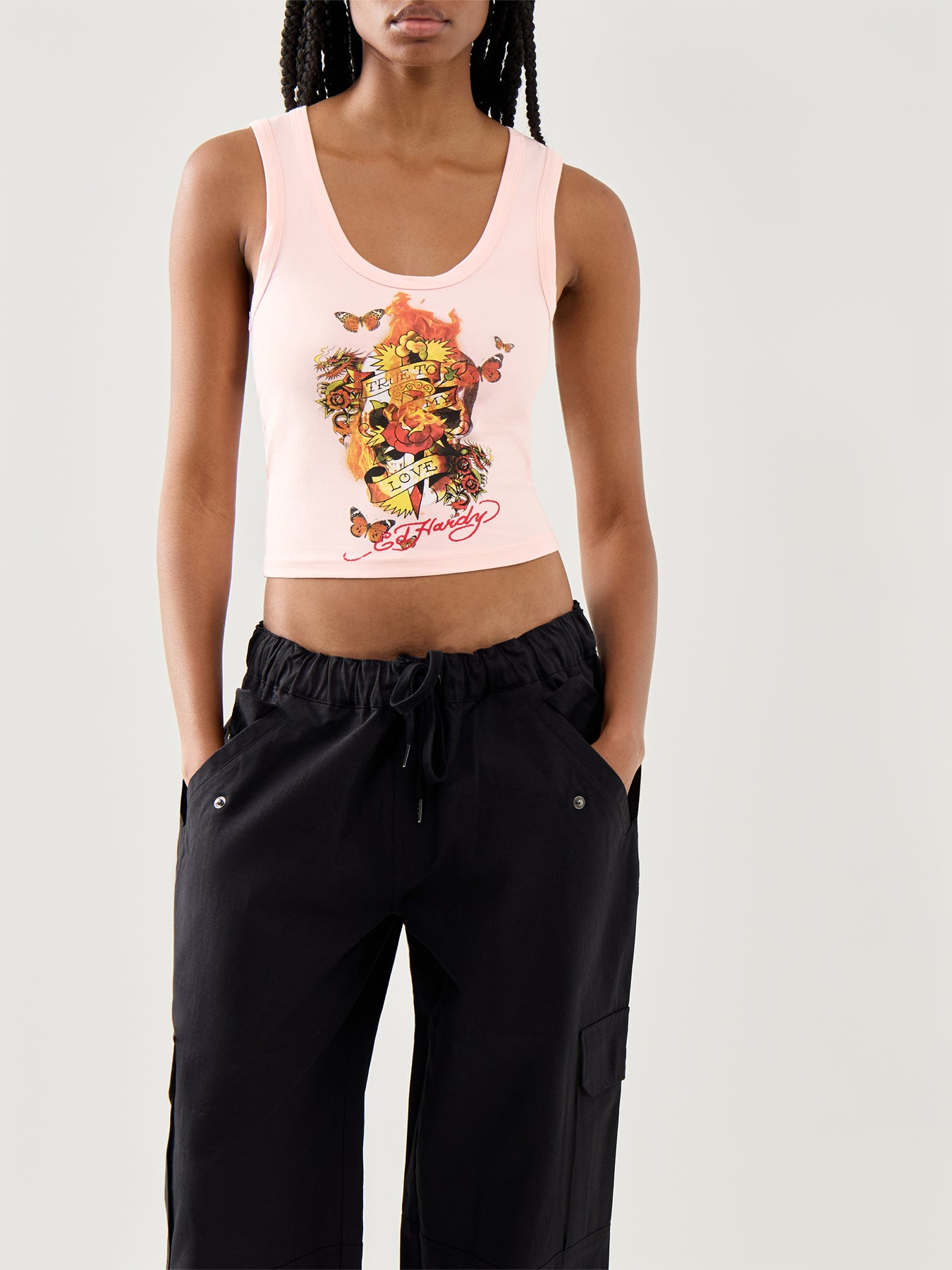 Womens True To My Love Cropped Vest Top