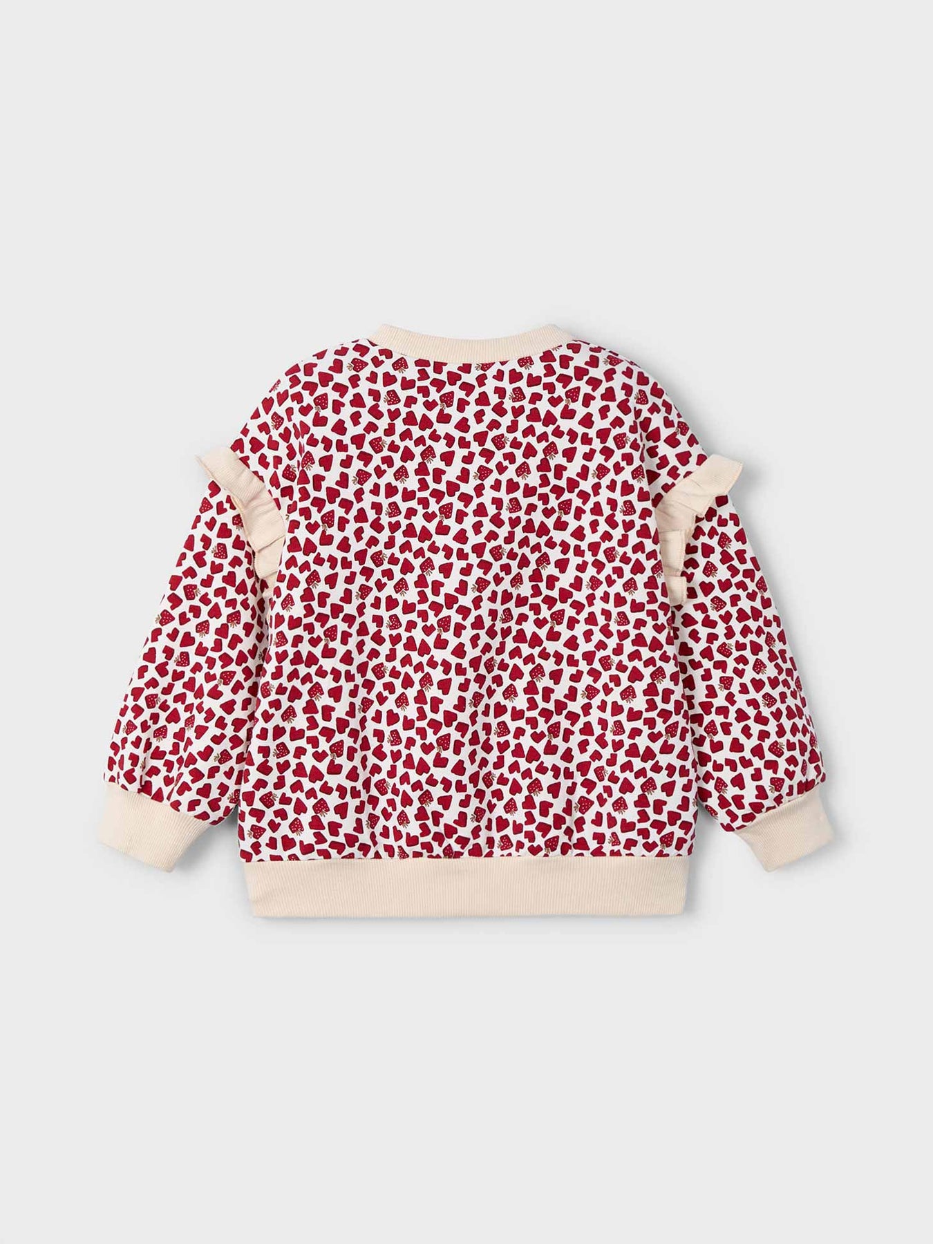 Heart Ruffle Sleeve Pullover Almond