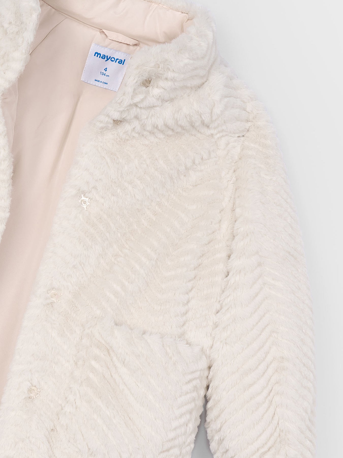 Fur Long Sleeves Coat Sand