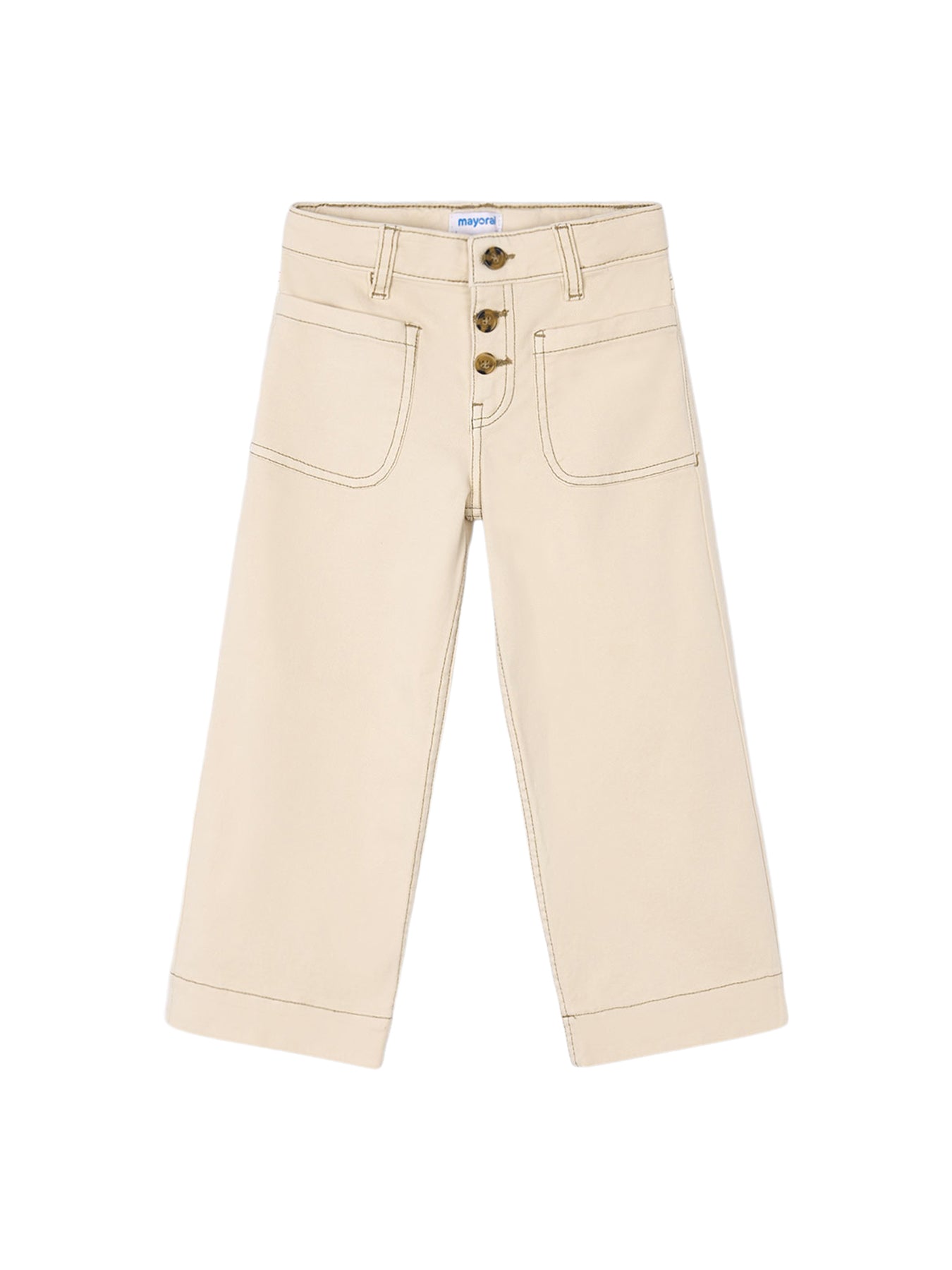 Twill Marine Cotton Pants Brown