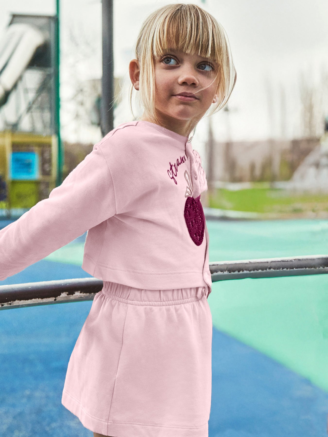 2-Piece Strawberry Fleece Dress
