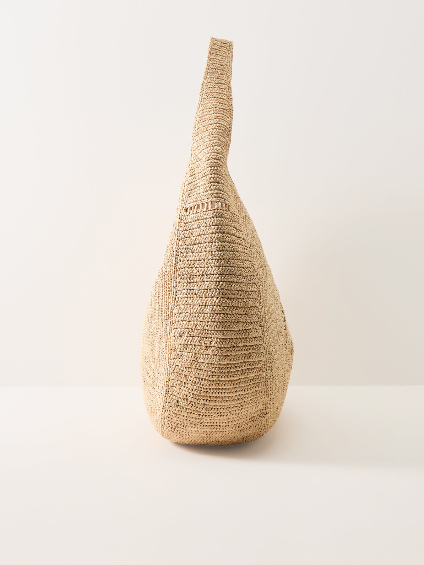 Logo Large Crochet Hobo Bag Beige