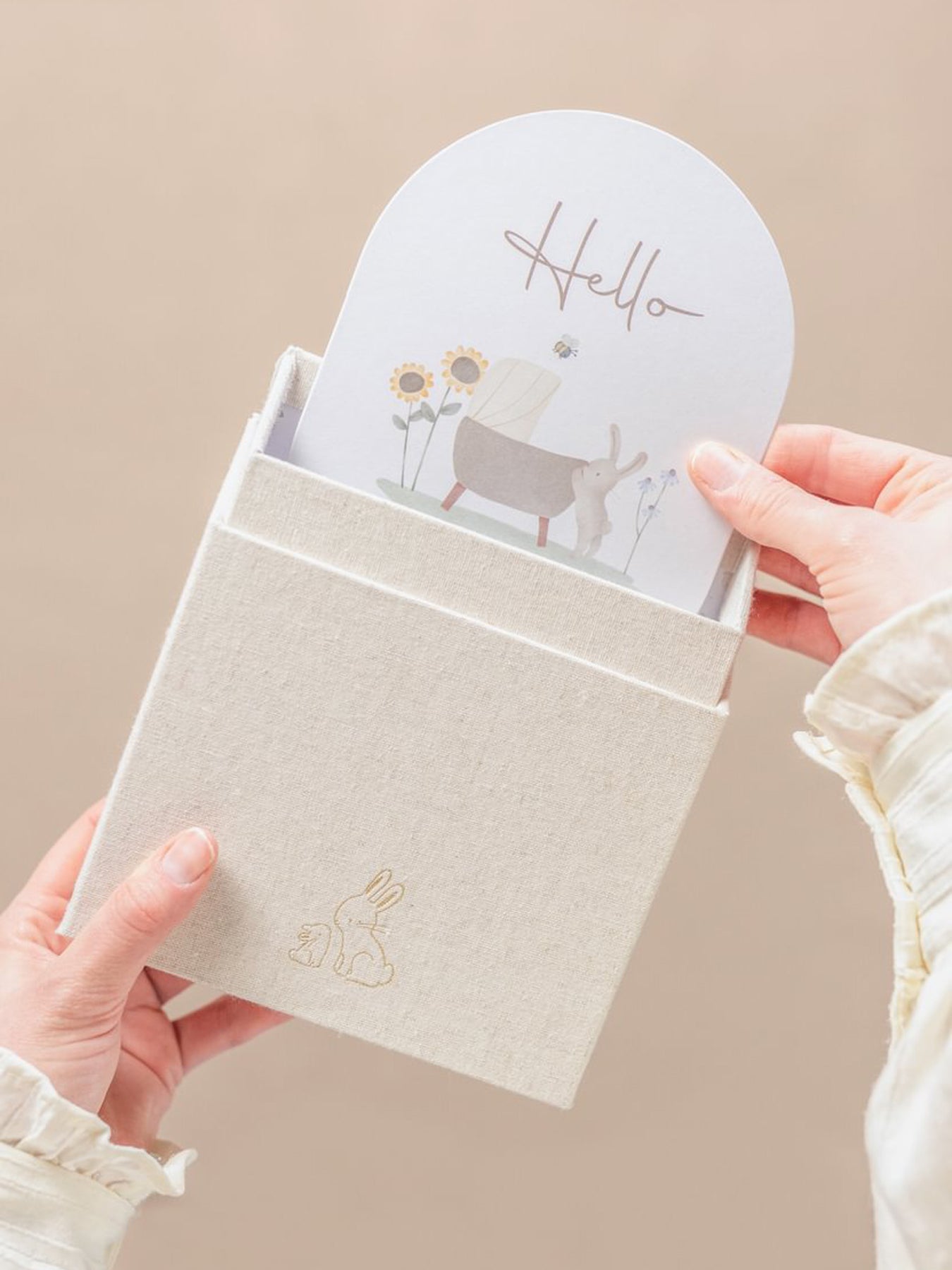 Baby Bunny Milestone Cards Beige