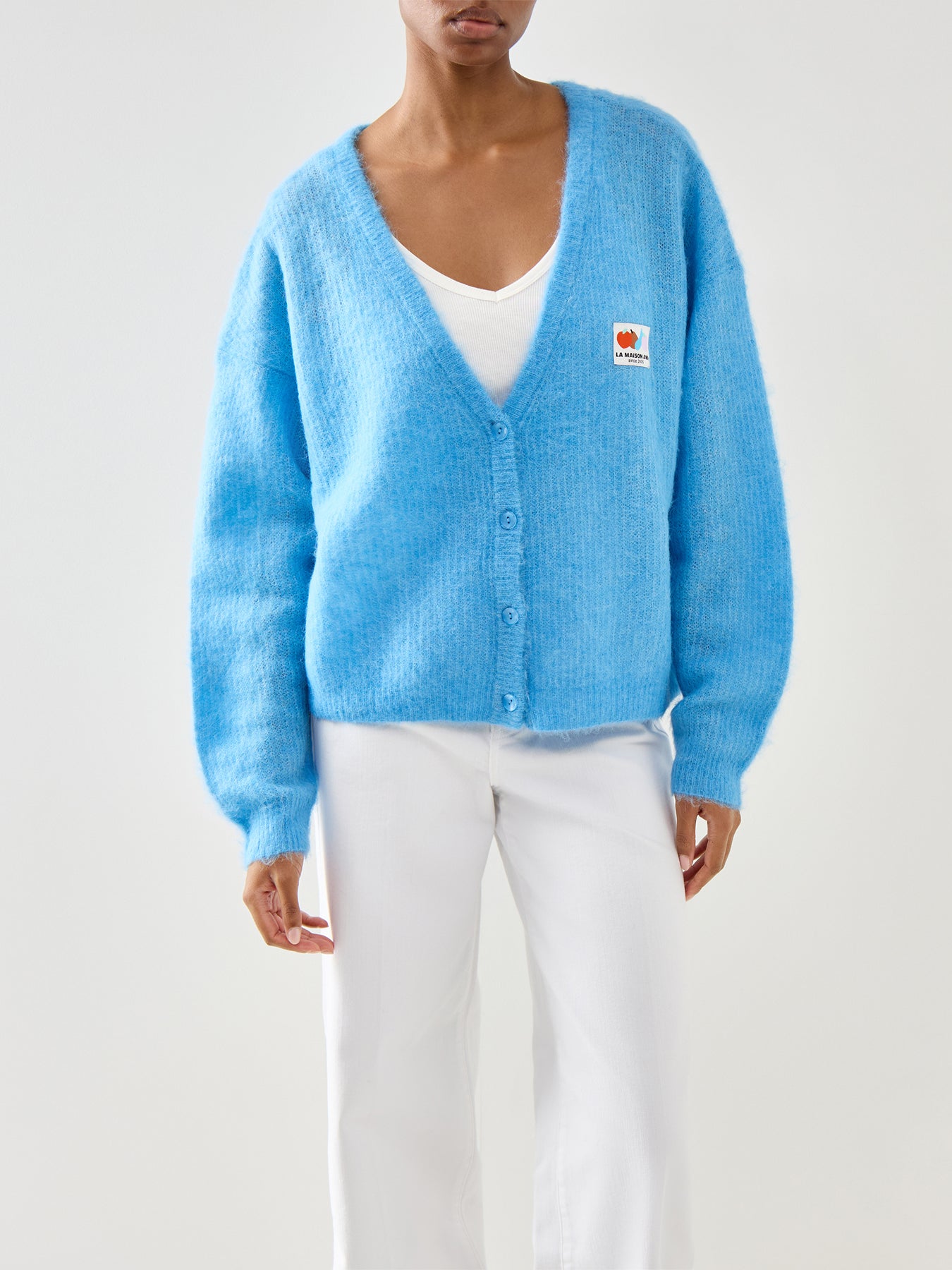 Nenybay Long Sleeves Cardigan Fleuve Blue