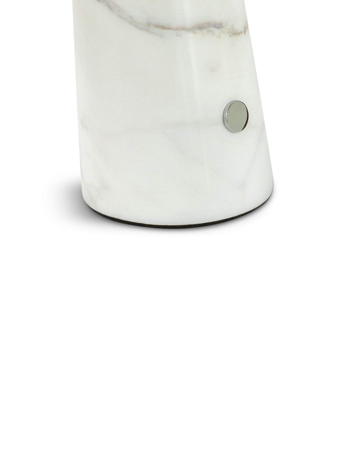Abri LED Portable Table Lamp Chrome/White Volakas Marble