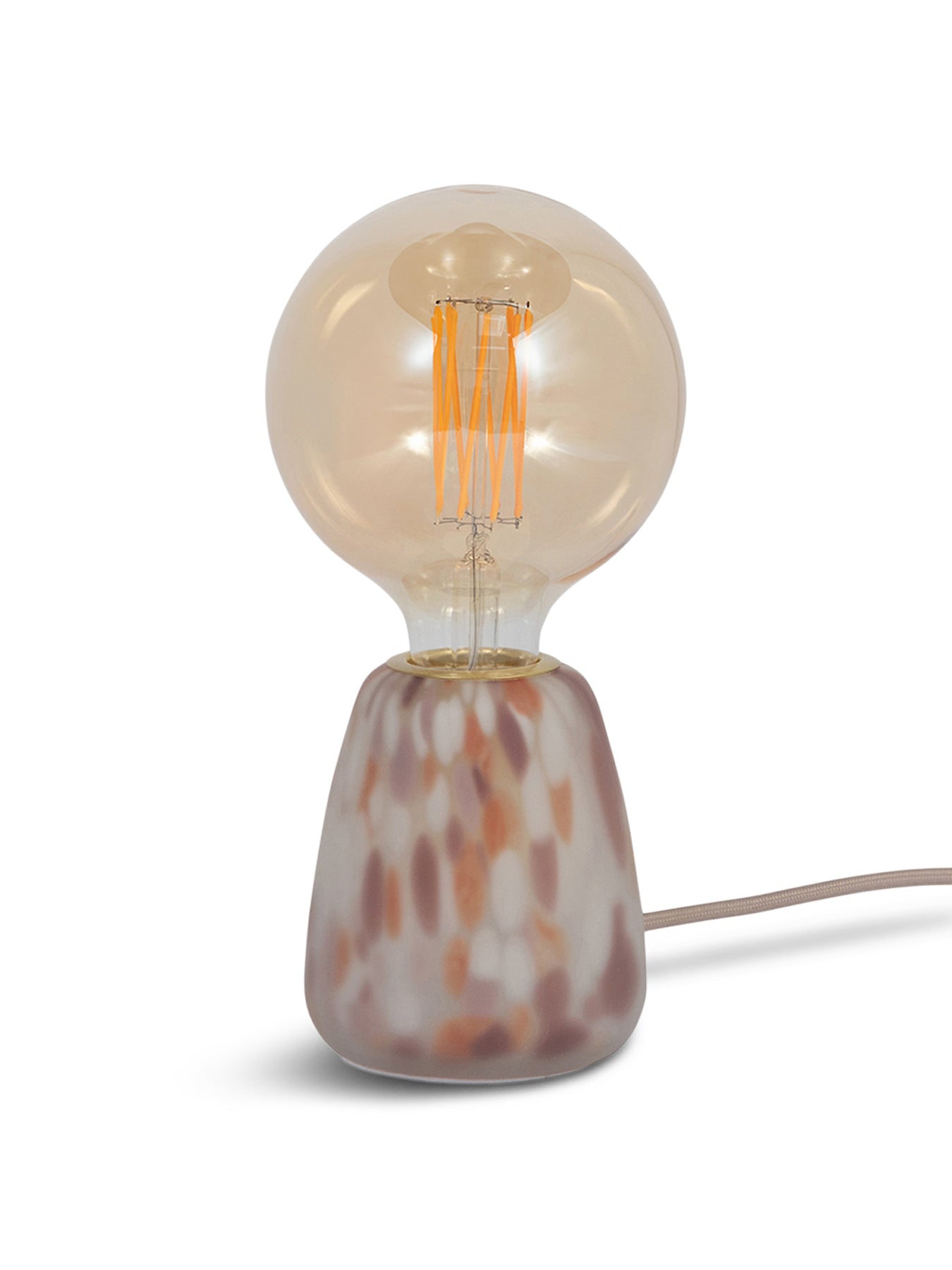 Confetti Glass Table Lamp Soft Pink/Natural